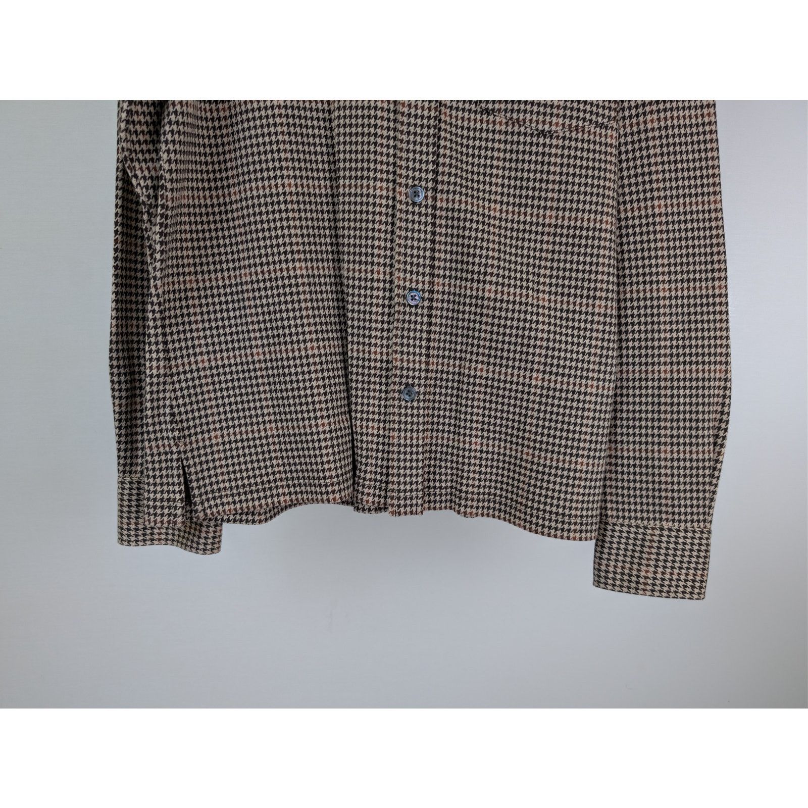 Todd Snyder o1rshd1 CC20 Houndstooth Double Knit Polo Shirt Saddle Brown Size US S / EU 44-46 / 1 - 4 Thumbnail