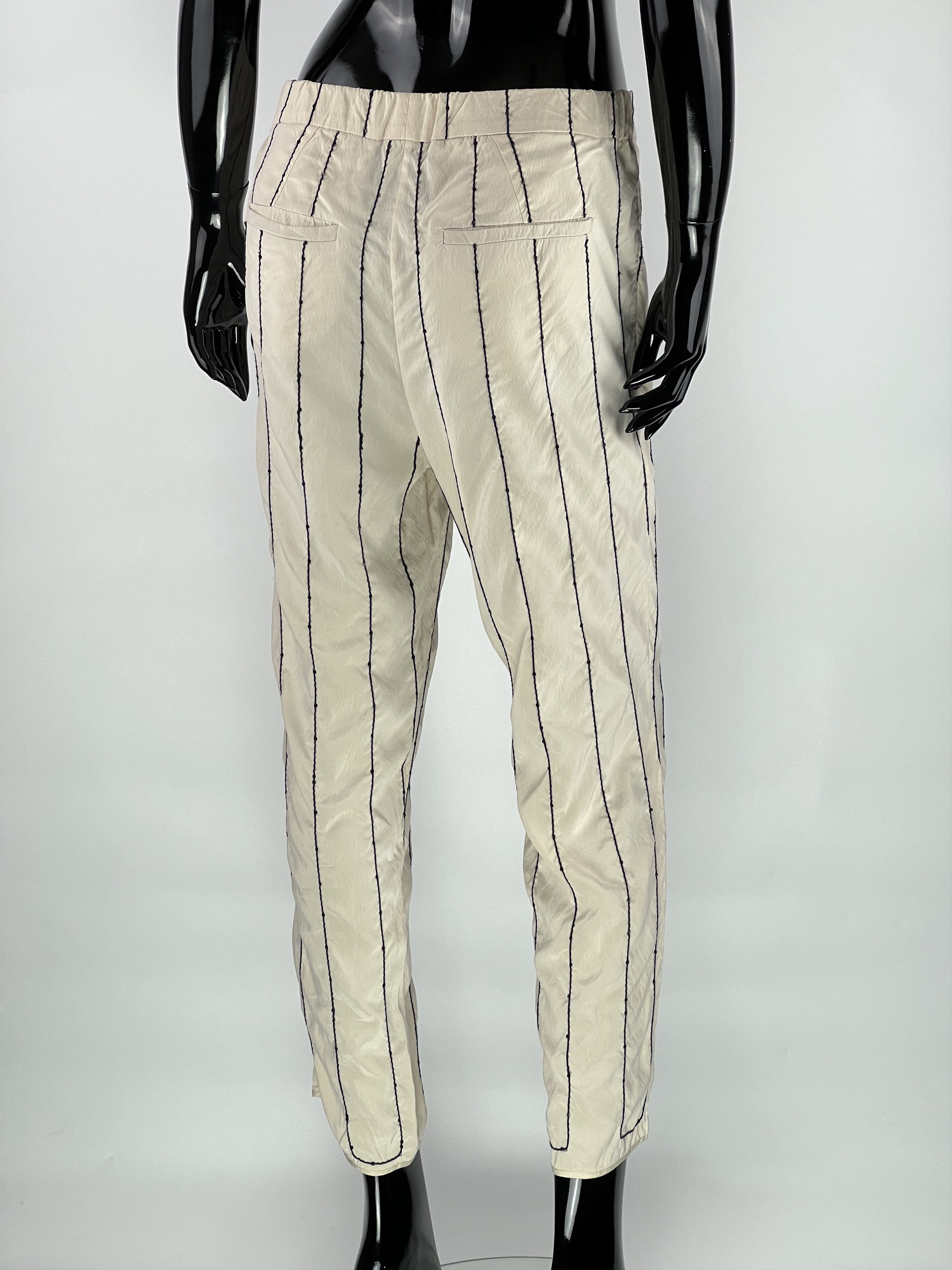 Brunello Cucinelli Brunello Cucinelli Womens Striped Sequin Silk Pants IT44 Size 30" / US 8 / IT 44 - 3 Thumbnail