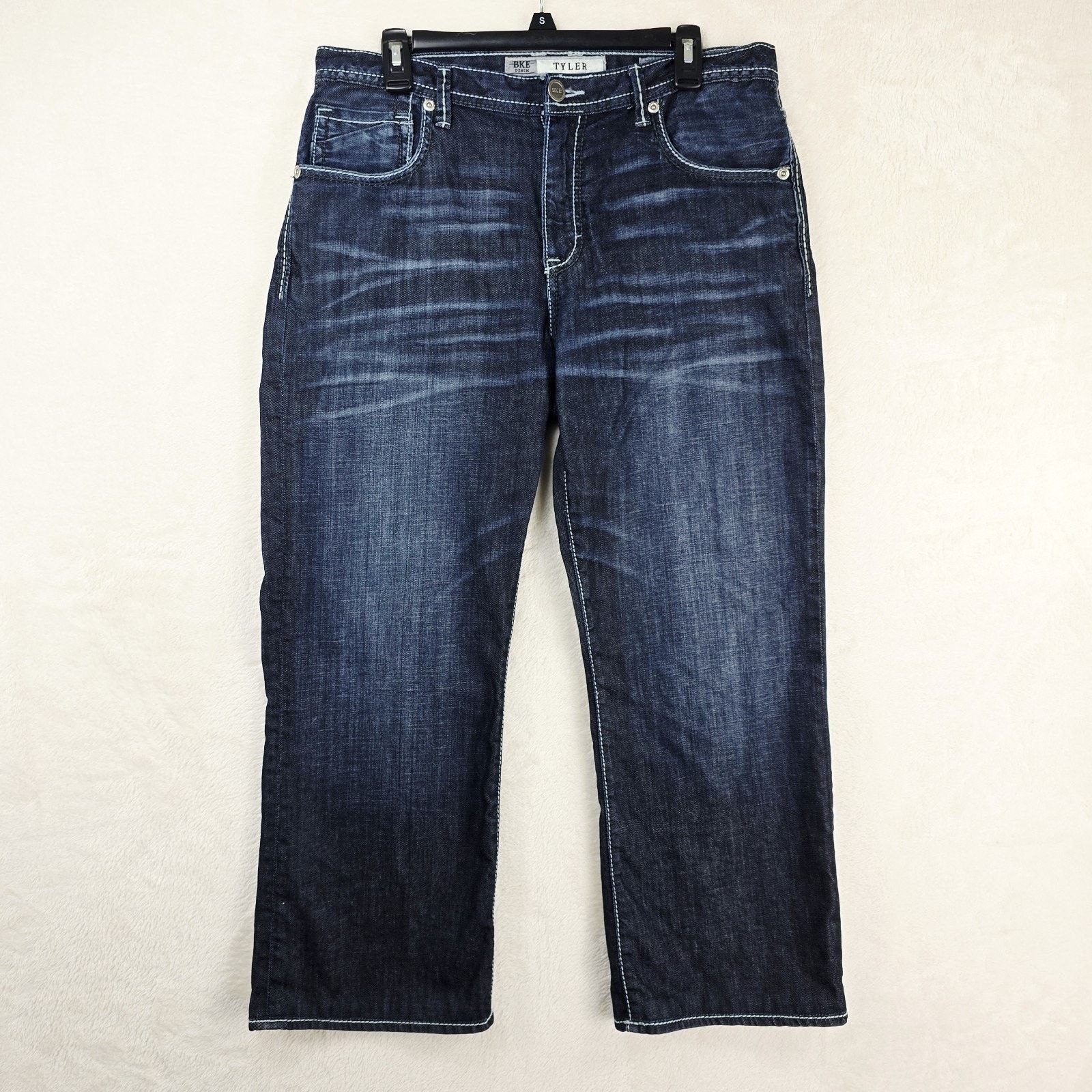 Other BKE Denim Tyler Straight Leg Blue Jeans 33R 33x26 Whiskers Size US 33 - 2 Thumbnail