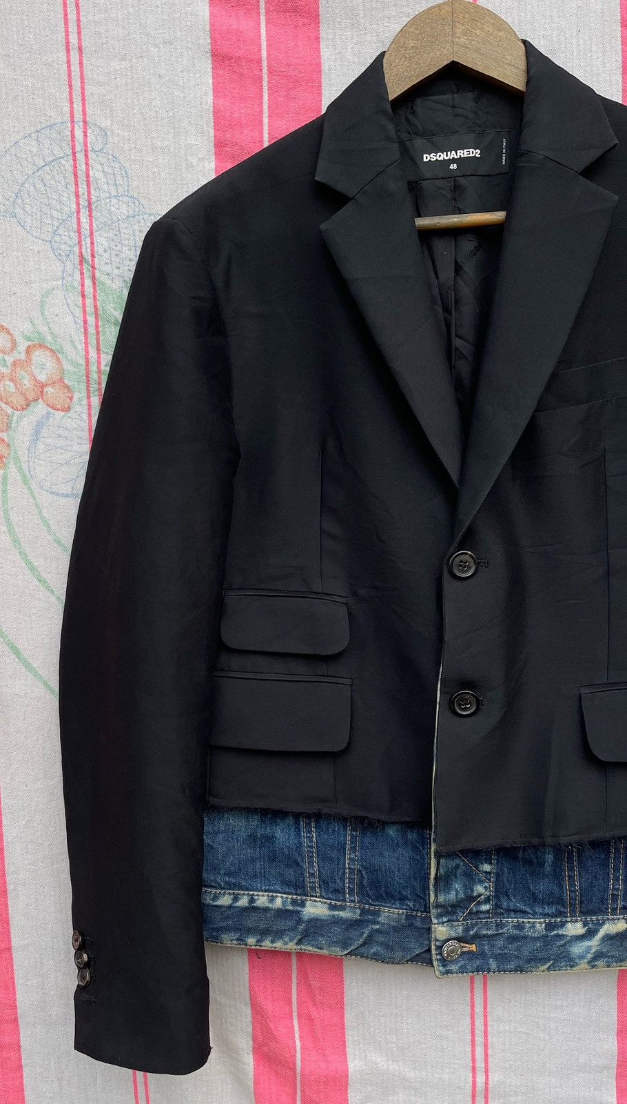 Dsquared2 AW17 DSQUARED2 LAYERED-DESIGN BLAZER DISTRESSED DENIM JACKET Size US M / EU 48-50 / 2 - 6 Thumbnail