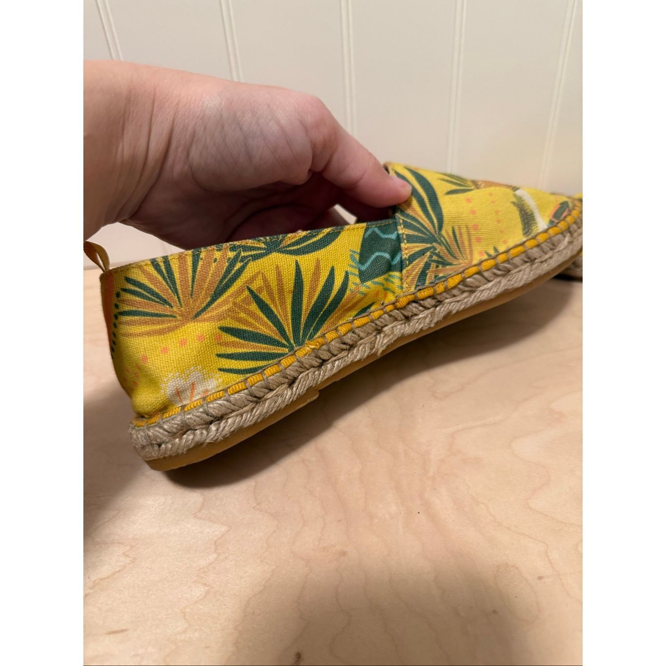 Guru Gudrun Sjoden Yellow Floral Canvas Flats Women Slip-On Espad Size US 7 / IT 37 - 10 Thumbnail