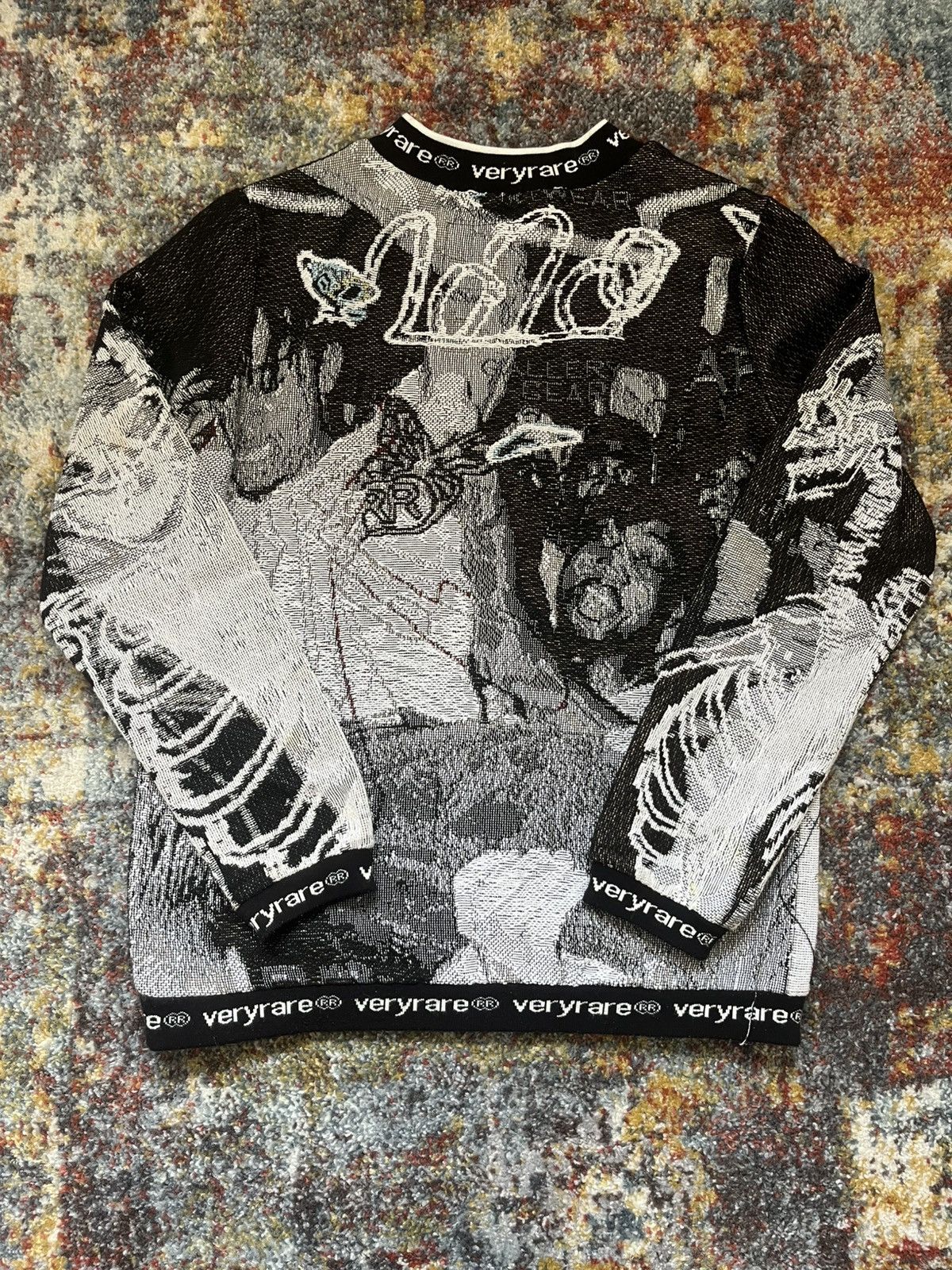 Other VERYRARE™ "Die Lit" Jacquard Crewneck woven sweater Rap Size US XL / EU 56 / 4 - 5 Thumbnail