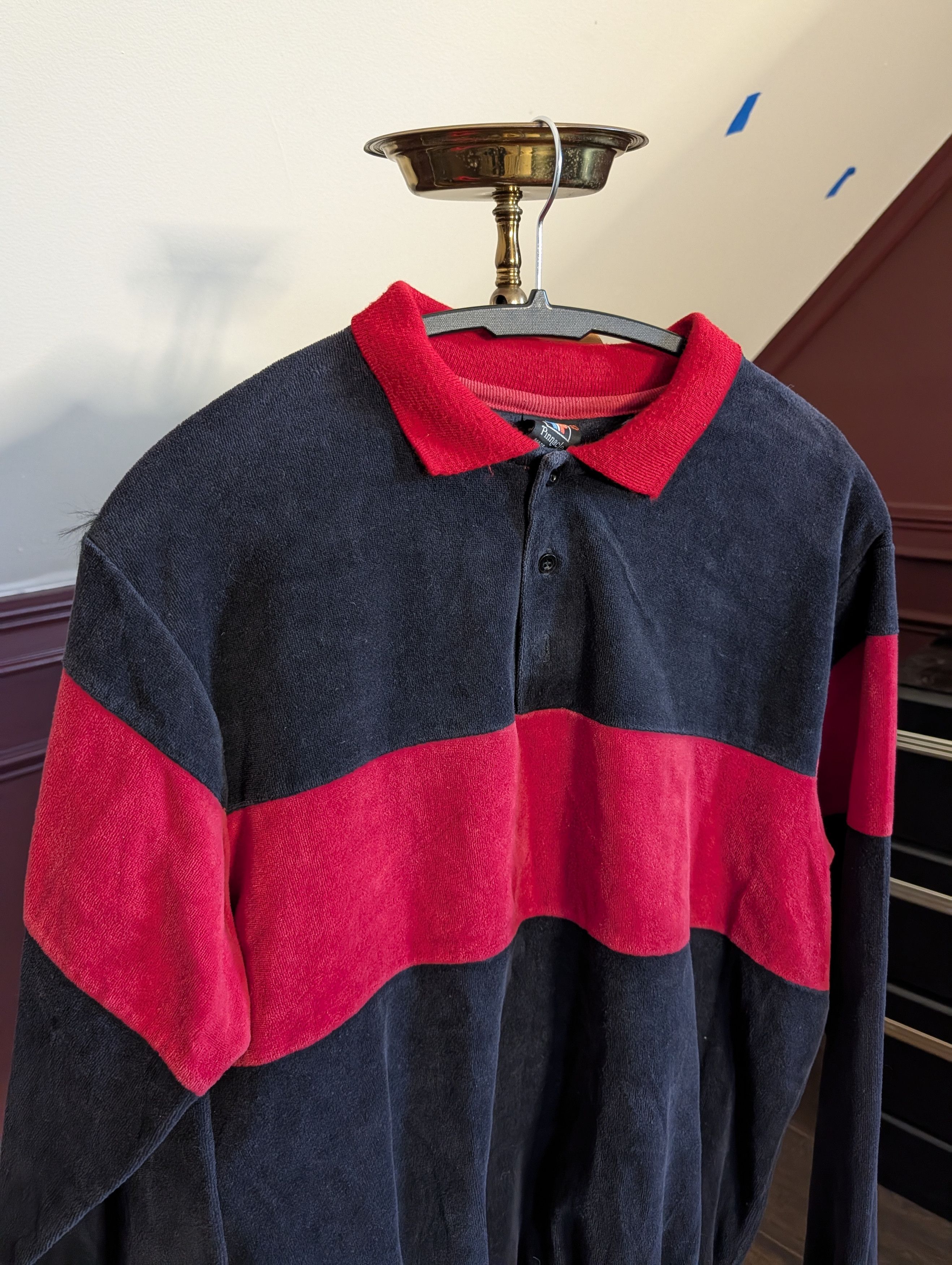 Other PINNACLE vtg MiUSA black red striped velour rugby shirt Size US L / EU 52-54 / 3 - 2 Thumbnail