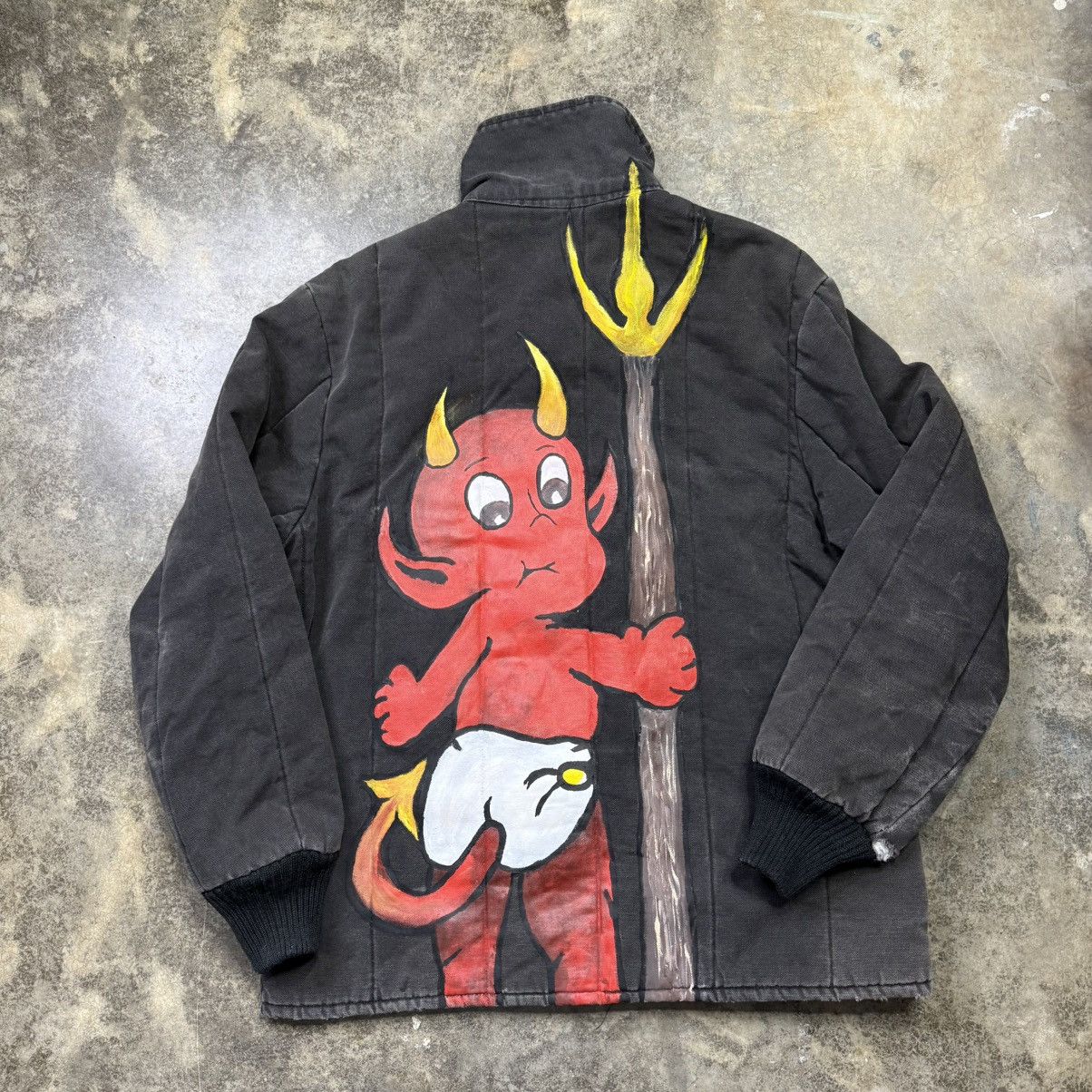 Vintage vintage custom devil carhartt style zip up jacket Size US L / EU 52-54 / 3 - 1 Thumbnail