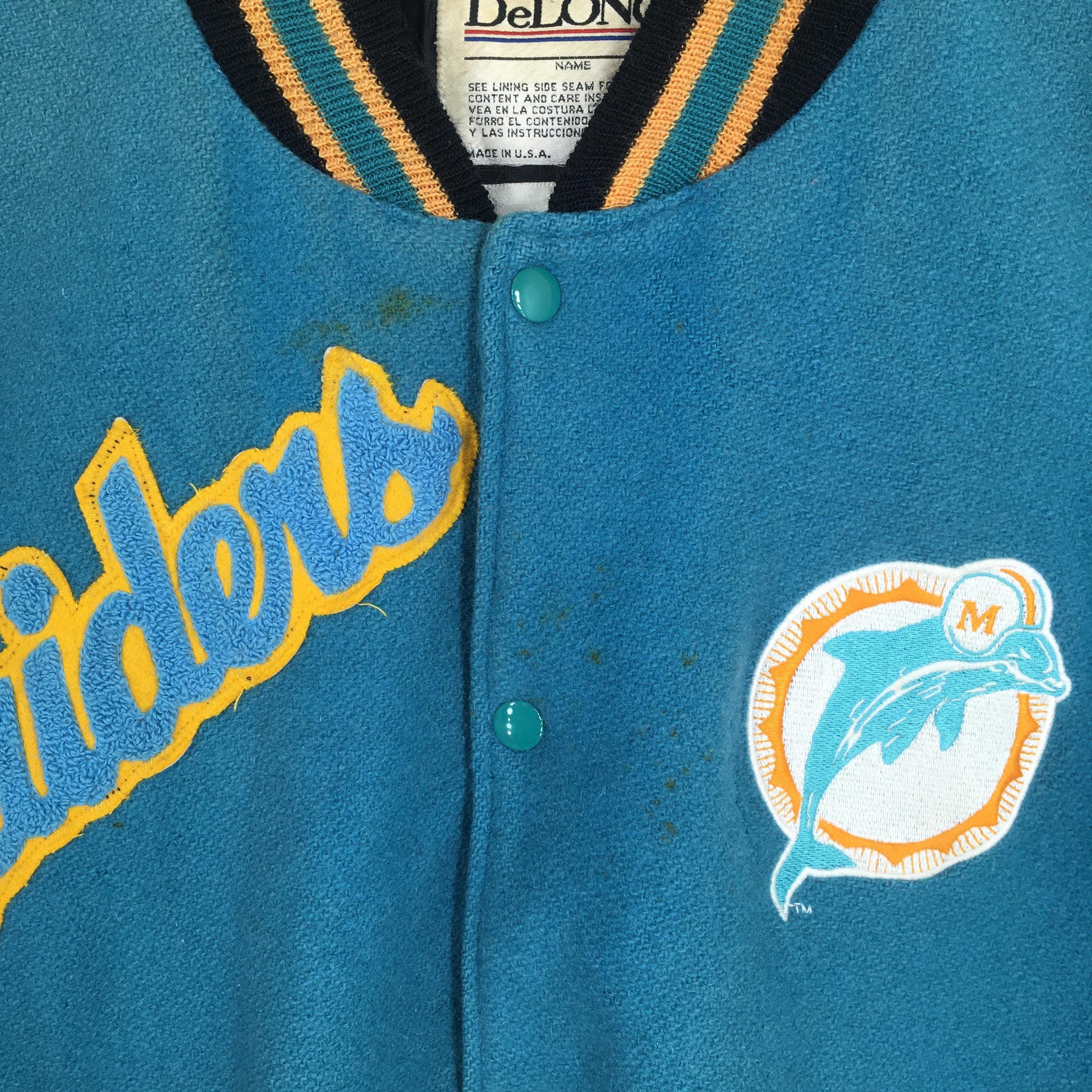 NFL Vintage 90s Miami Dolphins NFL Varsity Jacket XLarge Size US XL / EU 56 / 4 - 4 Thumbnail