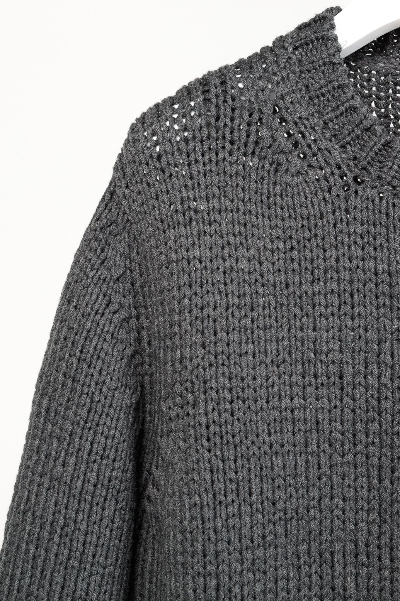 Stella McCartney Stella McCartney Grey Oversized Crochet Trim Knit Sweater Size S / US 4 / IT 40 - 5 Thumbnail