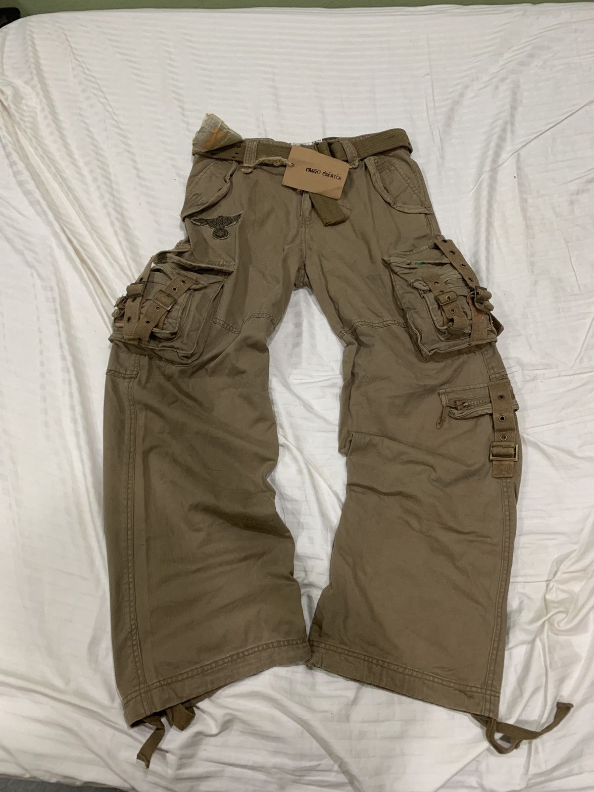 Japanese Brand Multipocket Cargo Creater Pants With Belt Size US 33 - 1 Thumbnail