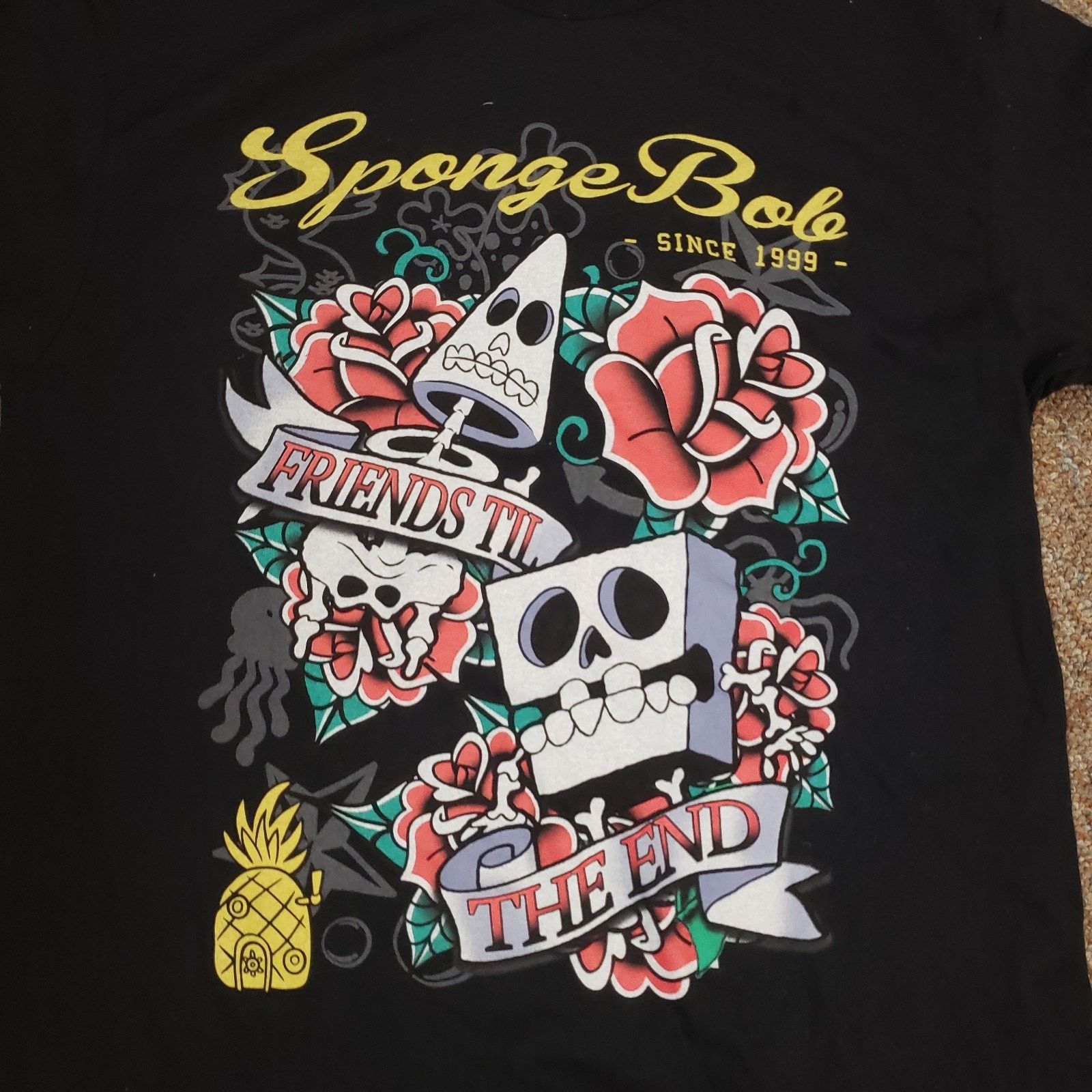 Nickelodeon SpongeBob Men's Skull T Shirt Sz Med Black See Description Size US M / EU 48-50 / 2 - 5 Thumbnail