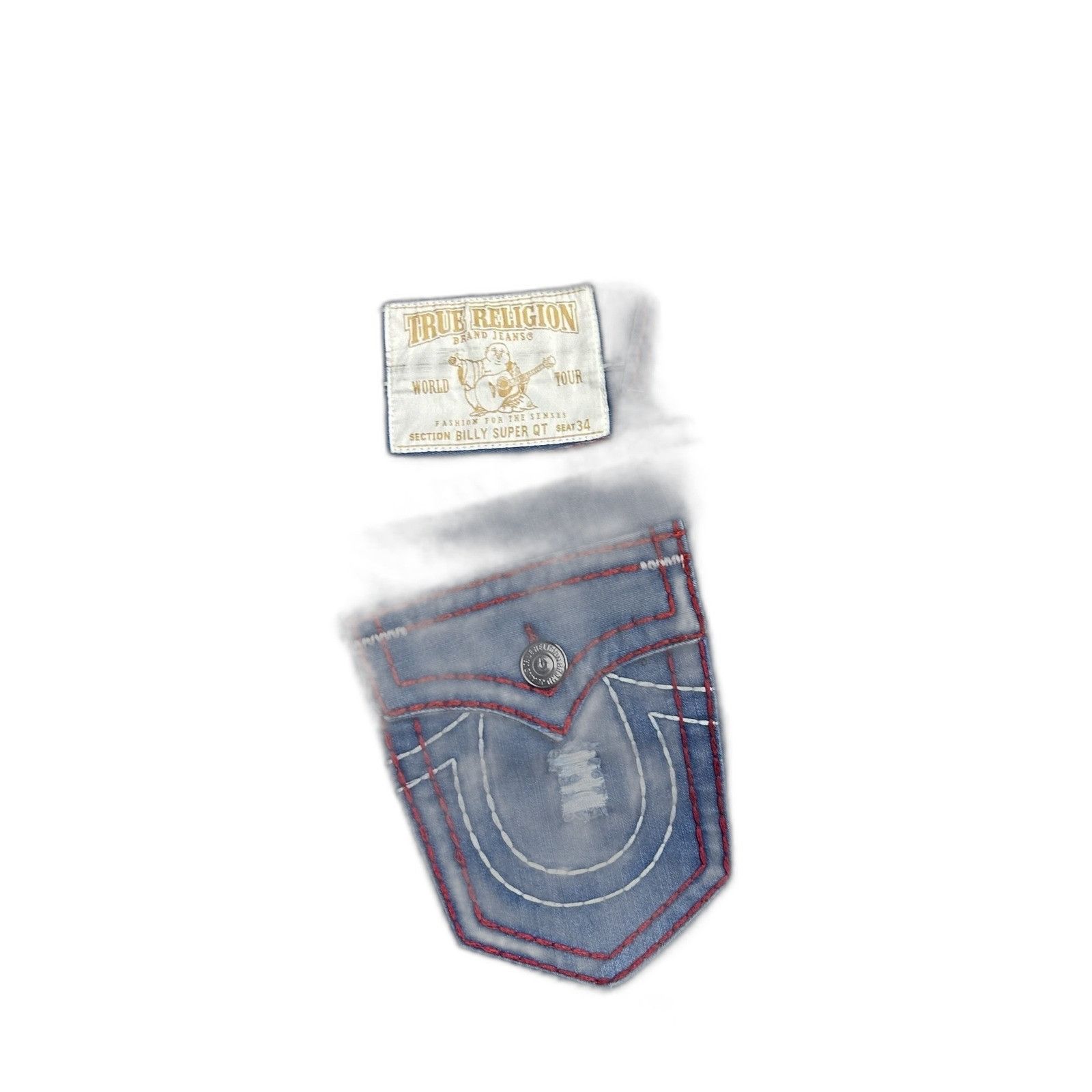 True Religion True Religion Billy Super QT Jeans Red Stitching Denim 36x30 Size US 36 / EU 52 - 2 Thumbnail