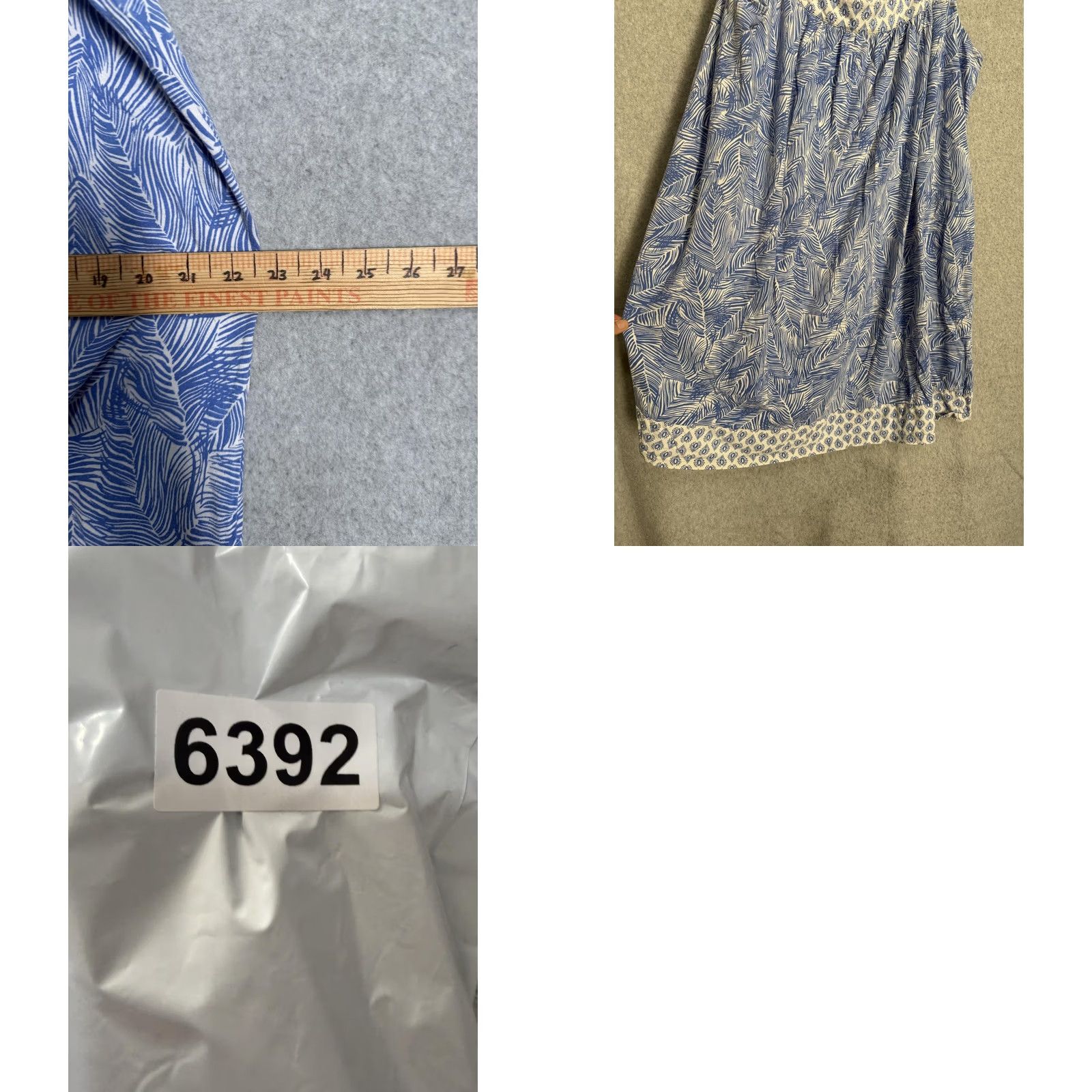 Talbots Talbots Dress Womens 1X Blue Floral Print Sleeveless Sundress Knee Length Casual Size XL / US 12-14 / IT 48-50 - 8 Thumbnail