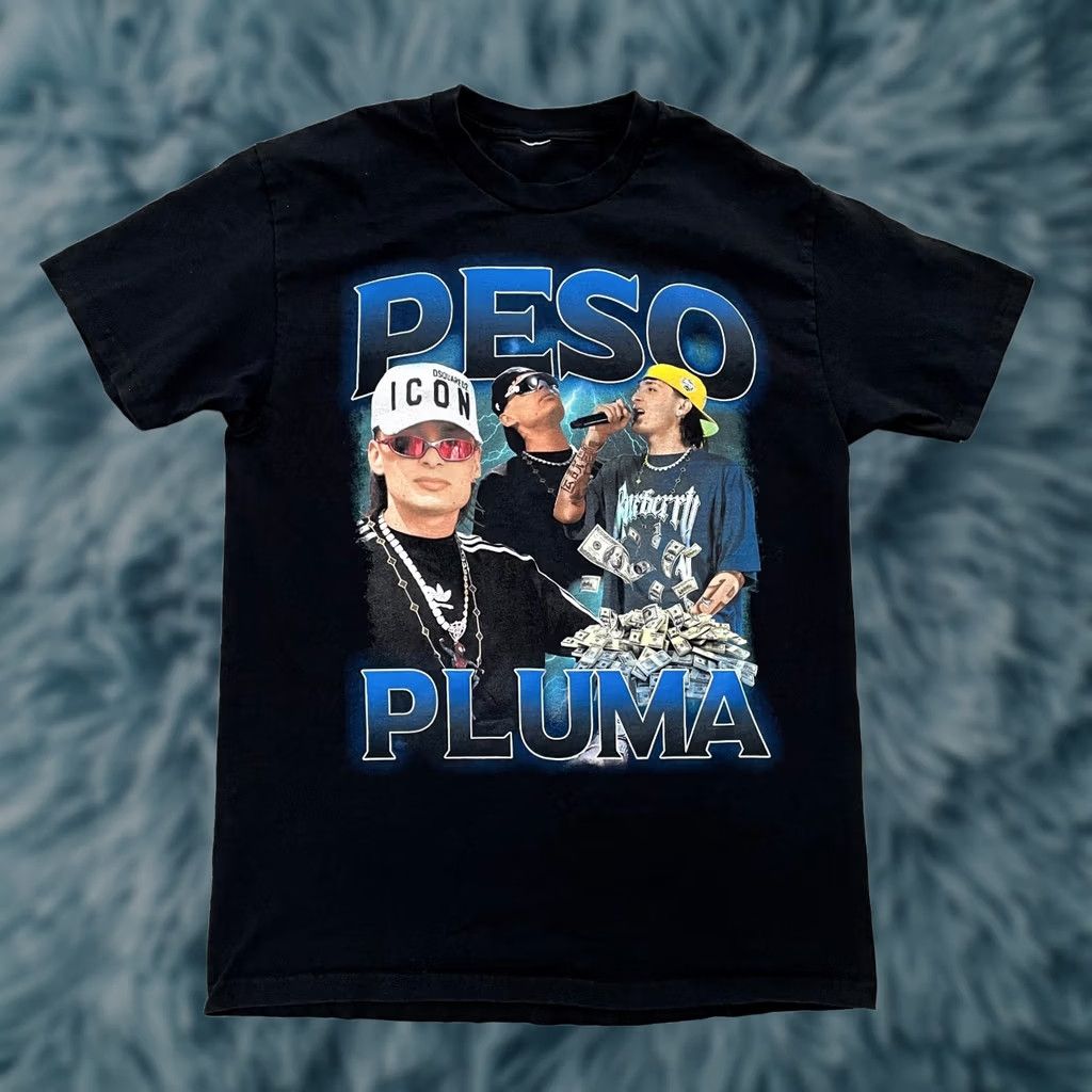 Vintage Peso Pluma Shirt Adult Medium Black La Doble P Banda Music Graphic Tee Mens M Size US M / EU 48-50 / 2 - 1 Thumbnail