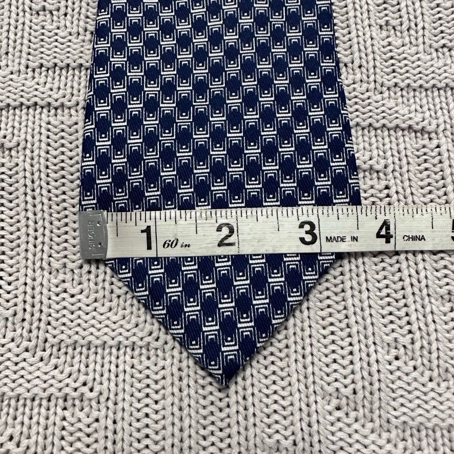 Barneys New York Barneys New York navy geometric silk tie Size ONE SIZE - 5 Thumbnail