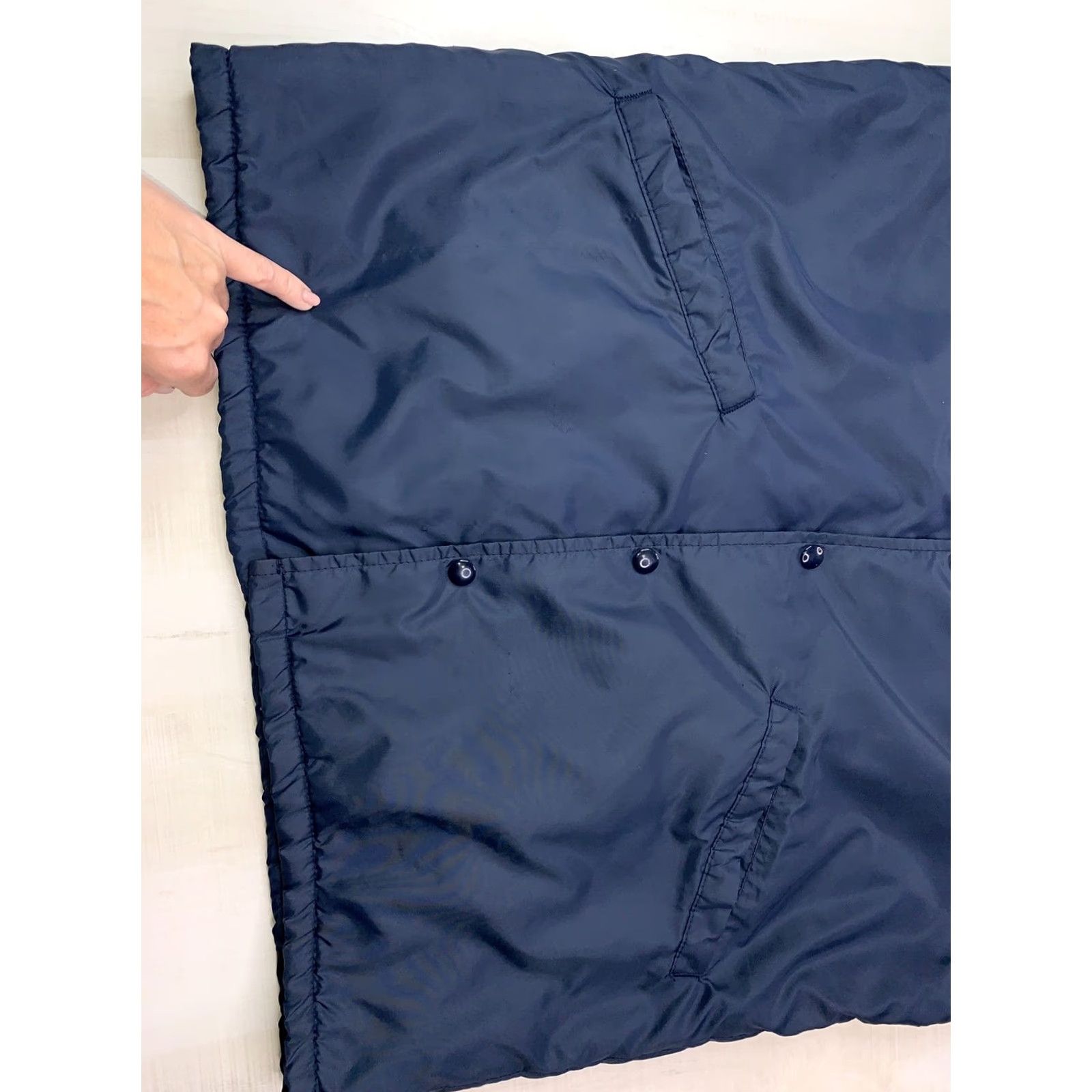 Vintage Hartwell Mens Navy Blue Fleece Lined Nylon Jacket Medium USA Made Size US M / EU 48-50 / 2 - 2 Thumbnail