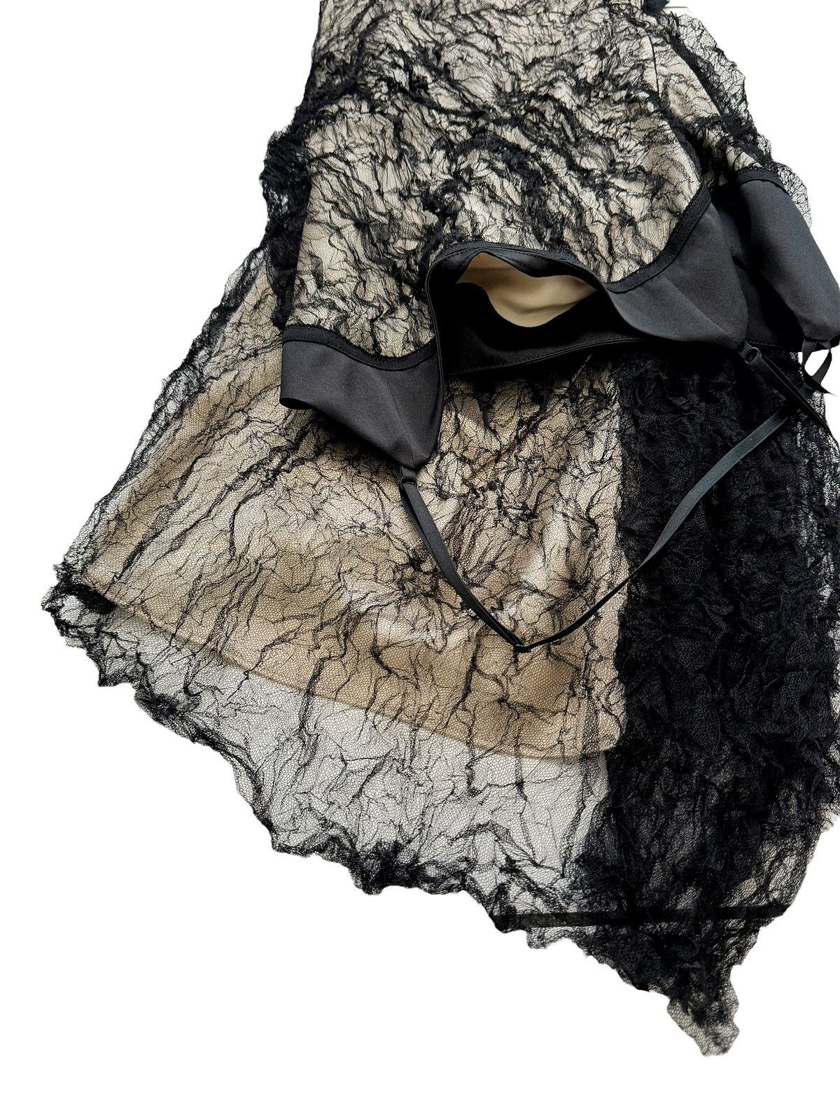 Undercover $3600 2023 Runway Silk Vertical Flip Lace Dress Size S / US 4 / IT 40 - 3 Thumbnail