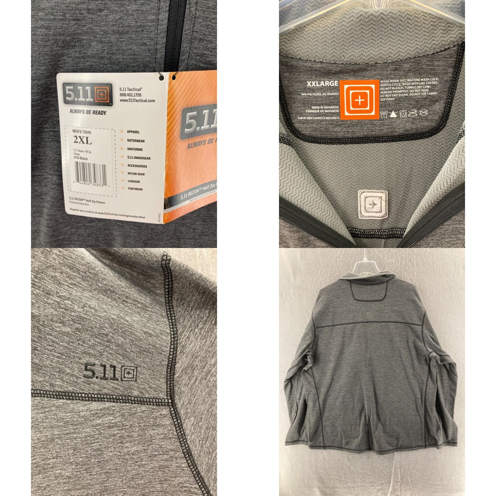 Logo 7 VINTAGE Recon 511 Shirt Mens 2XL Mock Neck Polo Gray Military NWT Size US XXL / EU 58 / 5 - 8 Thumbnail