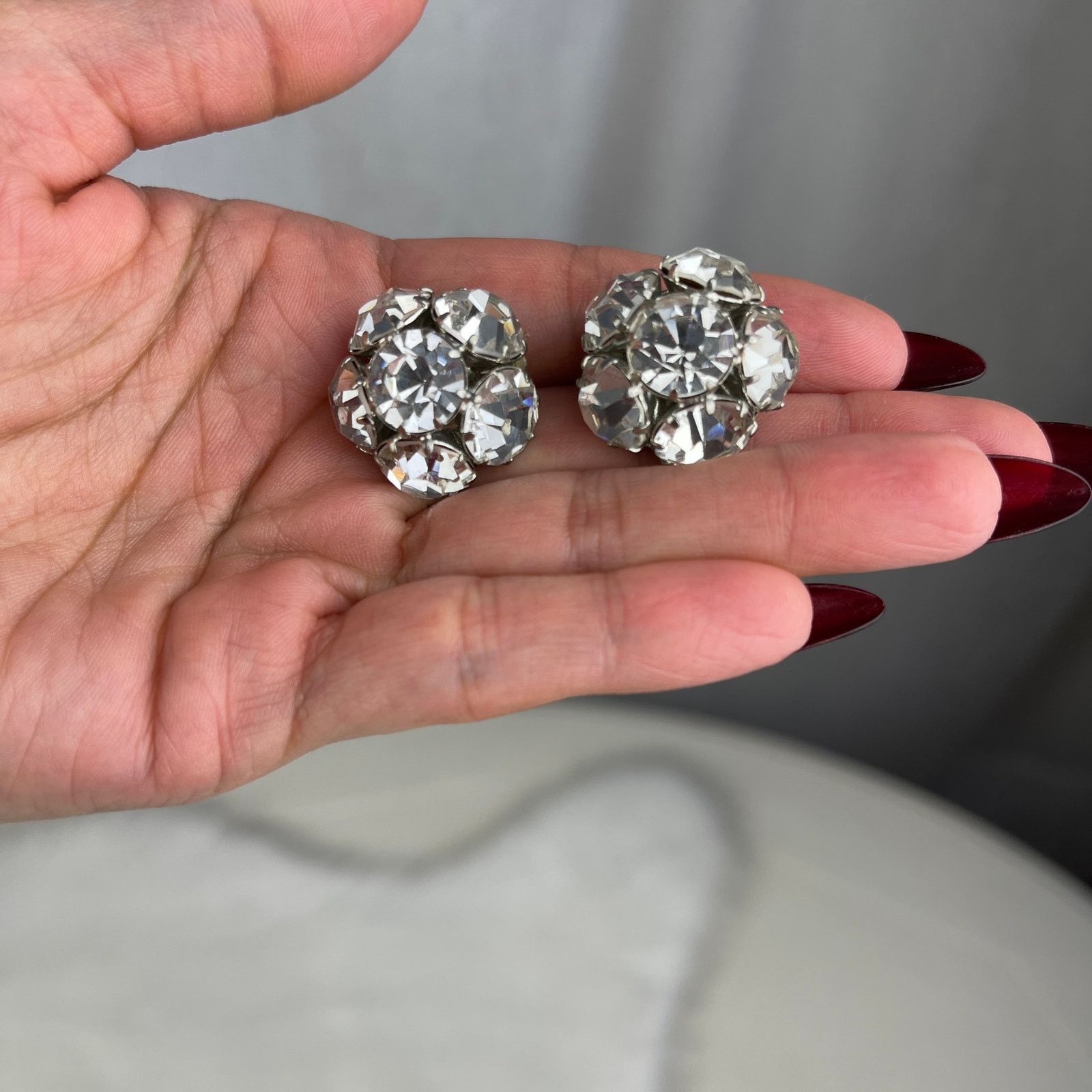 Vintage VTG 80’s CC Courtenay Crystal Star Ball Earrings Rhinestone Size ONE SIZE - 17 Thumbnail