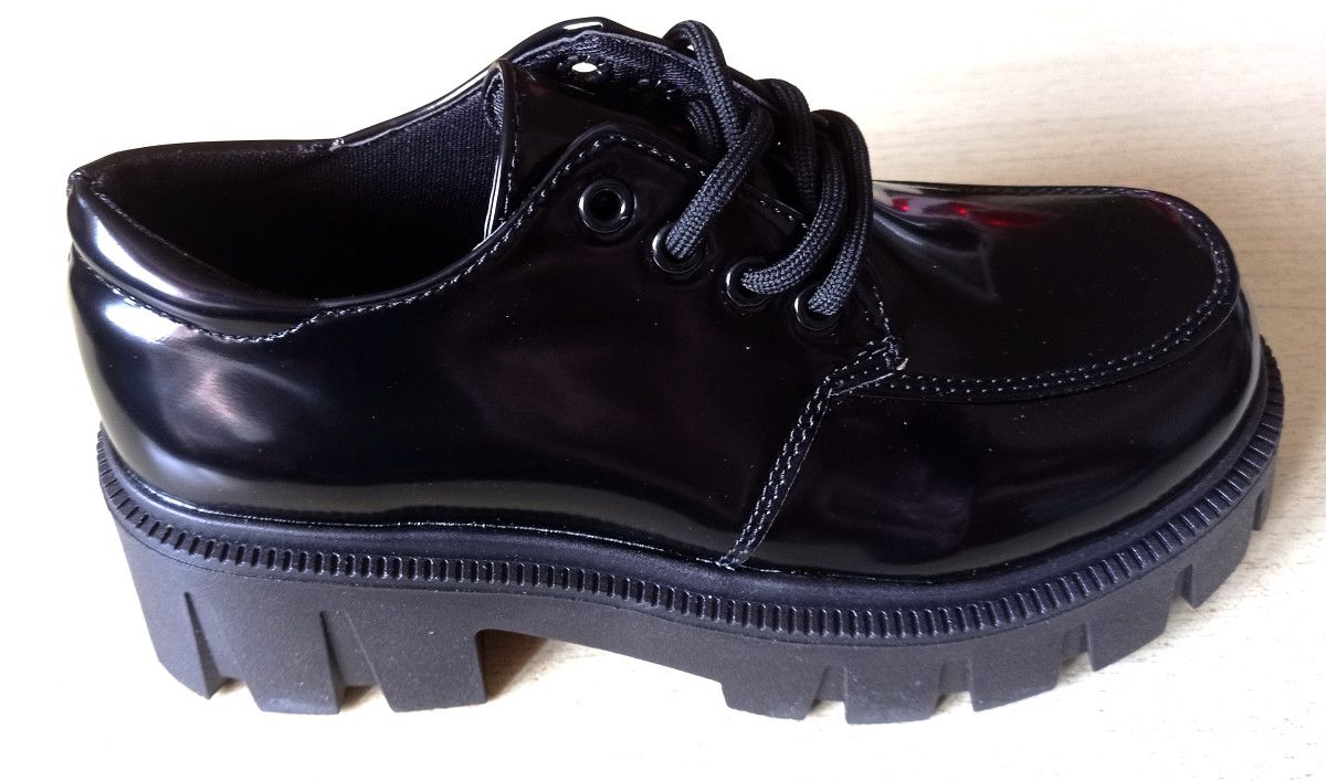 Designer × Japanese Brand × Vintage Stunning England Patent Leather Thick Block Heels Goth Shoes Size US 7 / IT 37 - 5 Thumbnail