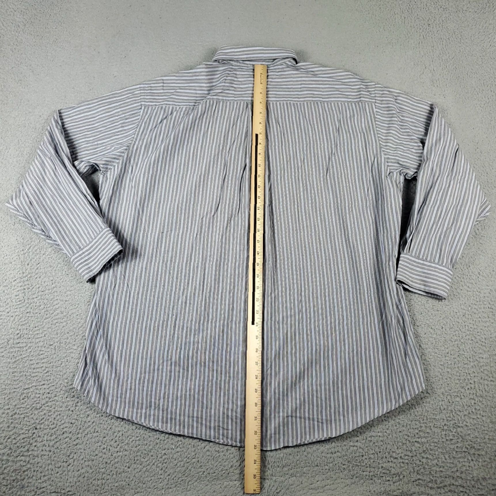 Tommy Hilfiger Tommy Hilfiger Shirt Mens 2XL Gray Striped Button-Up Long Sleeve Cotton Classic Casual Size US XXL / EU 58 / 5 - 4 Thumbnail