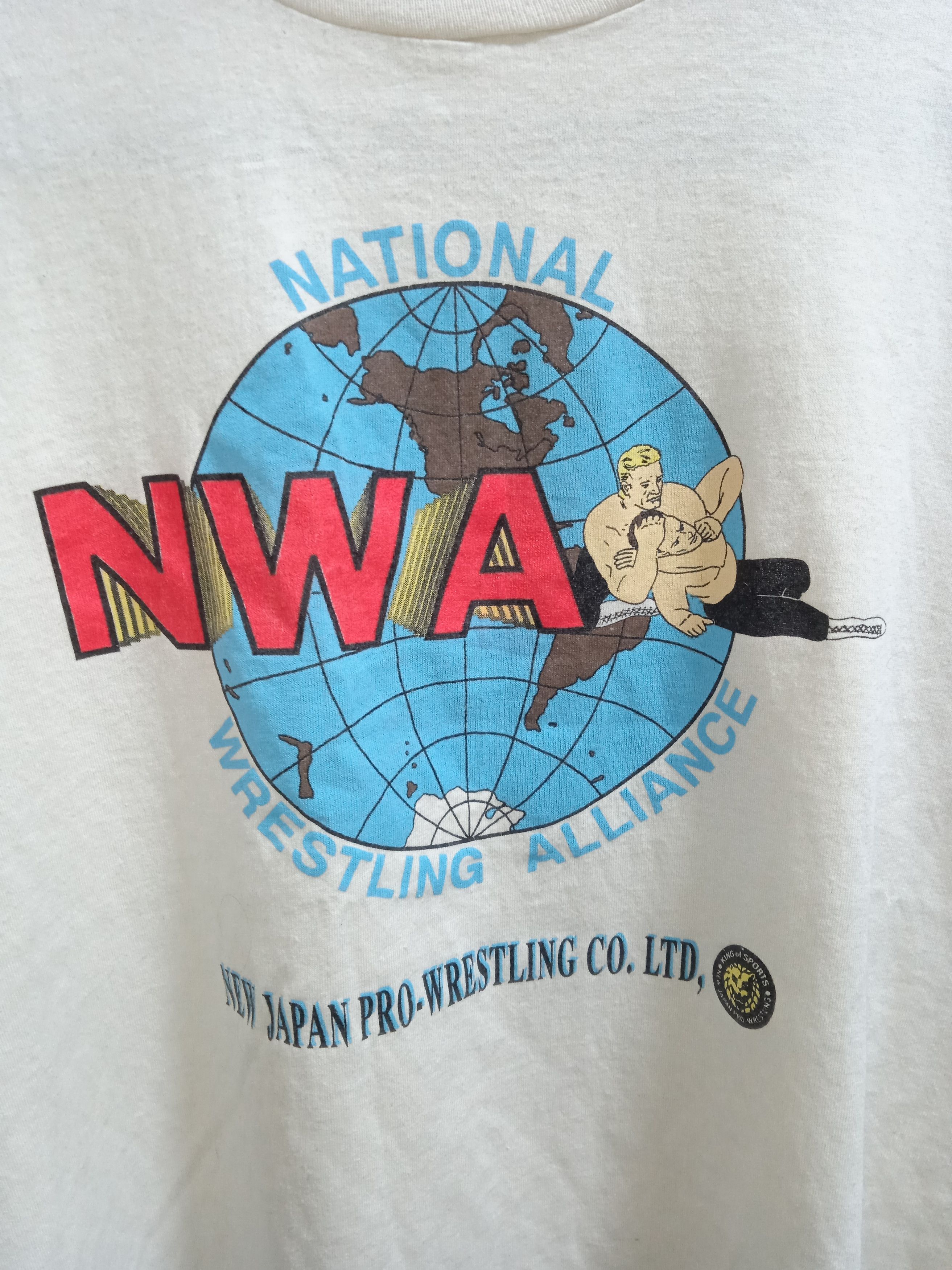 WWF Vintage 90s NWA Wrestling NJPW T Shirt Size US L / EU 52-54 / 3 - 2 Thumbnail