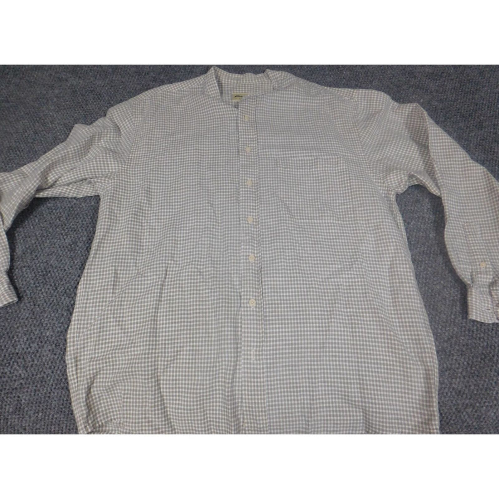 Eddie Bauer Eddie Bauer Shirt Mens Medium Beige Button-Down Cotton Regular Button Up Collared Long Sleeve Staples USA Vintage No Size US M / EU 48-50 / 2 - 2 Thumbnail