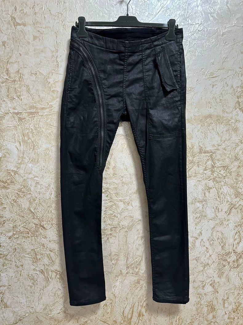 Rick Owens rick owens size s Waxed slanted zipper pants with waxed fi Size US 28 / EU 44 - 1 Thumbnail