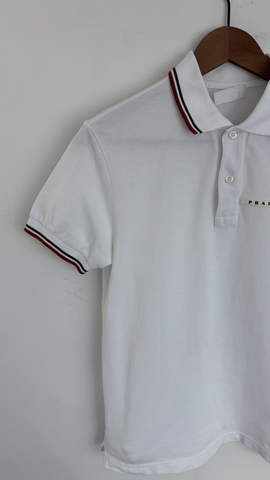 Prada Prada White Logo Polo Shirt XS Size US XS / EU 42 / 0 - 3 Thumbnail