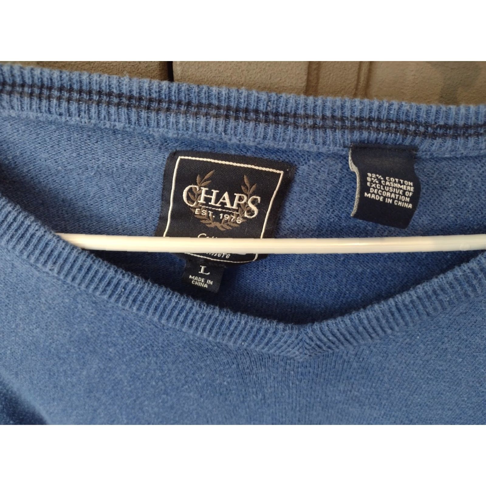 Chaps Chaps Cashmere Sweater Mens Large Long Sleeve Pullover Crew Neck Logo Blue 90s Preppy Size US L / EU 52-54 / 3 - 2 Thumbnail