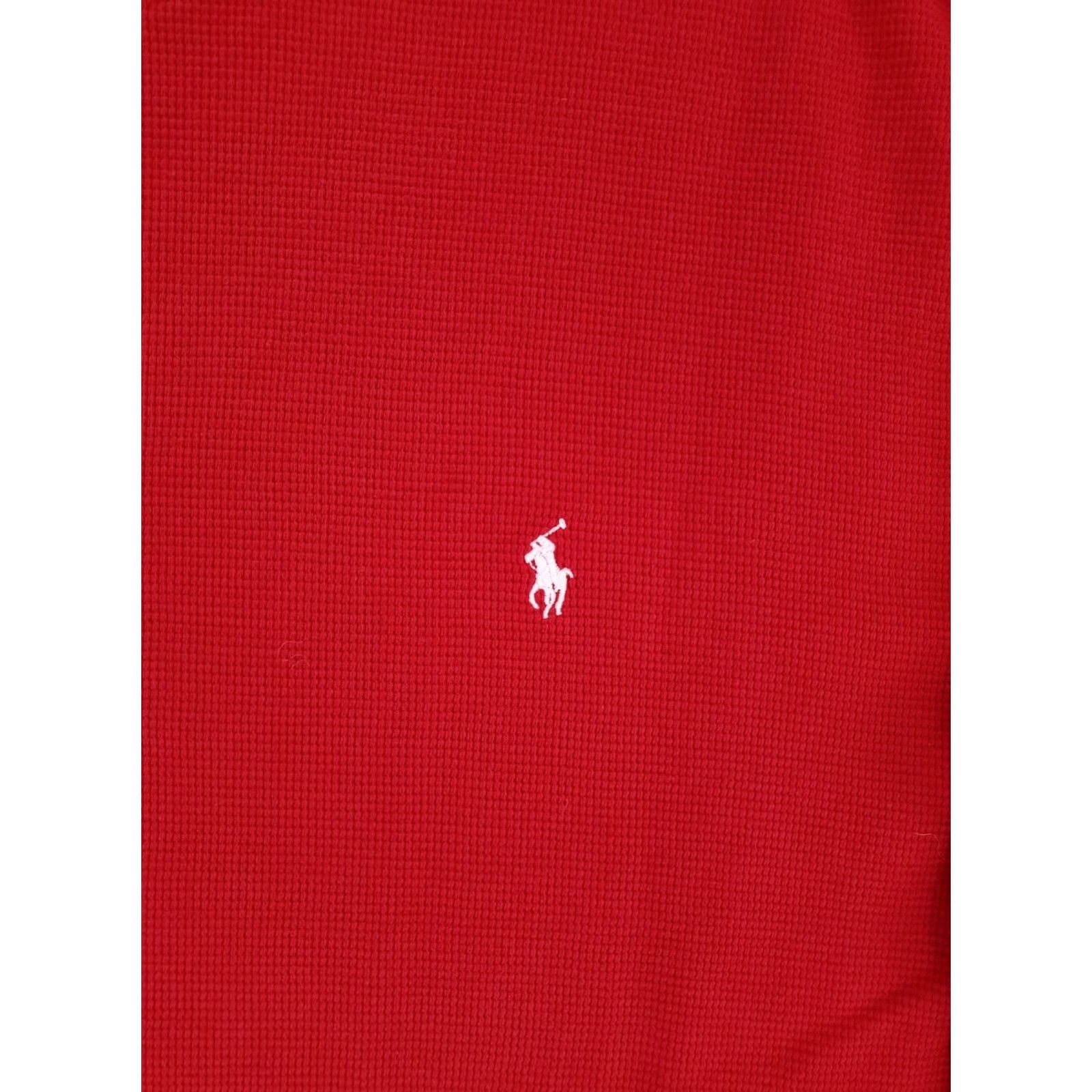 Polo Ralph Lauren Polo Ralph Lauren Long Sleeve Shirt Red Mens XXL Thermal Waffle Knit Shirt Size US XXL / EU 58 / 5 - 2 Thumbnail