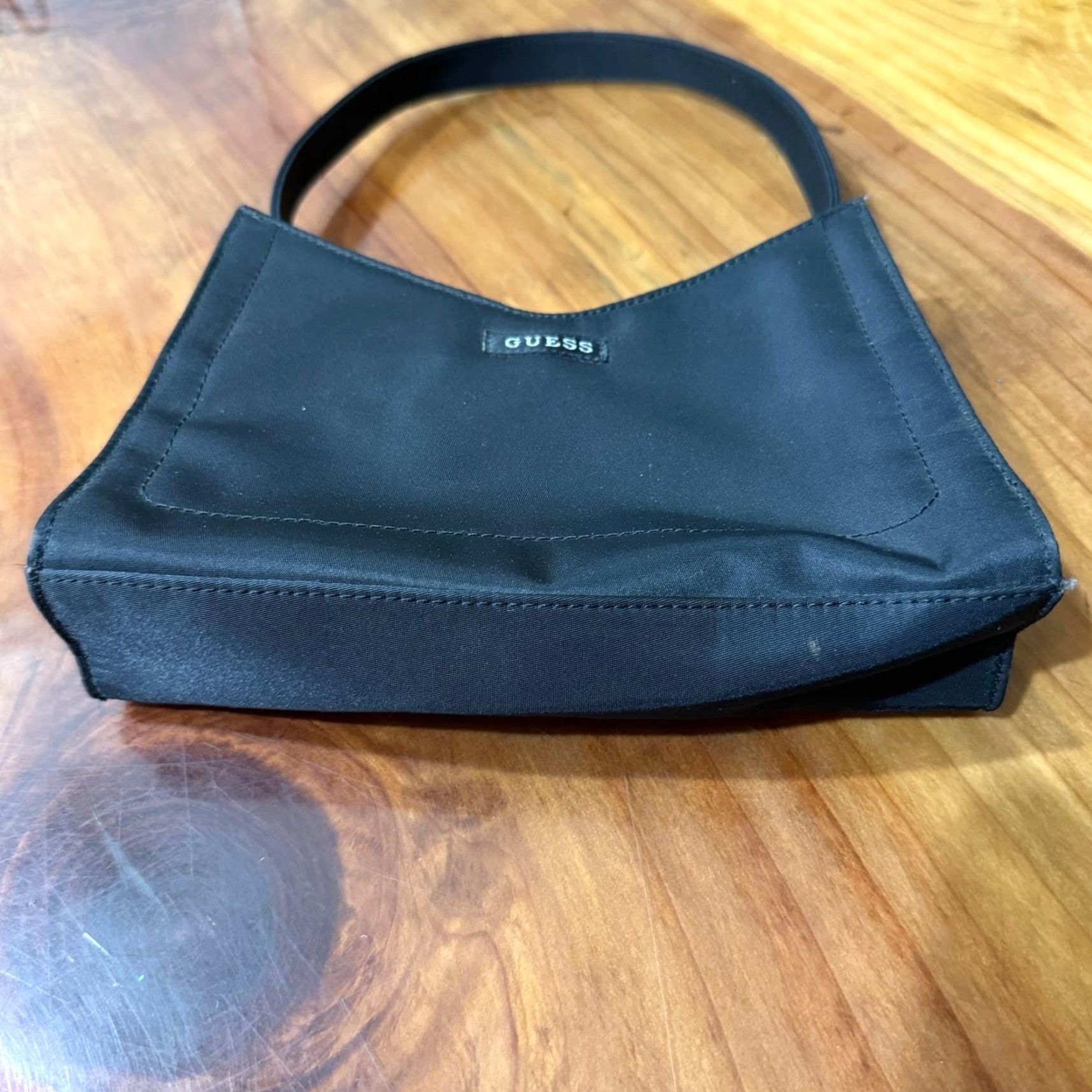 Guess VINTAGE Guess Bag Shoulder Bag Crescent Small Black Cotton Lining Solid Size ONE SIZE - 3 Thumbnail