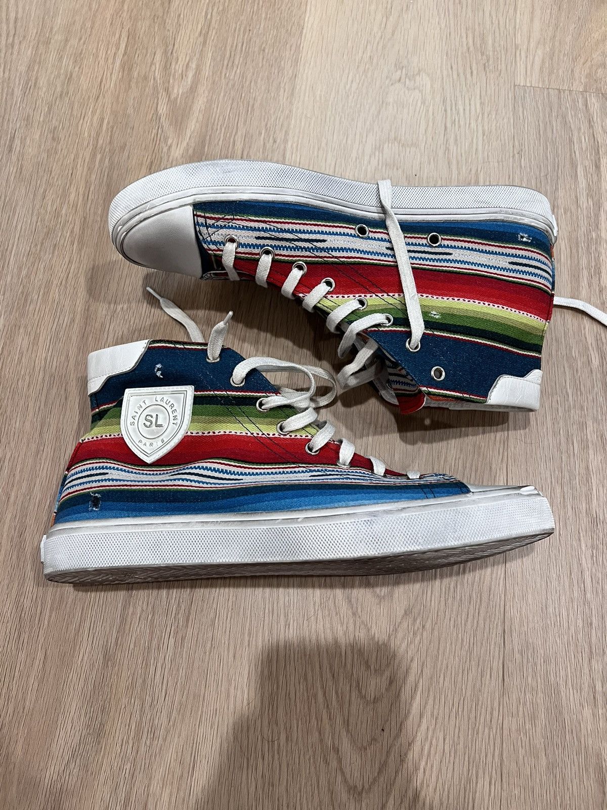 Saint Laurent Paris Multicolor Hi-Top Saint Laurent Sneakers Size US 8 / EU 41 - 2 Thumbnail