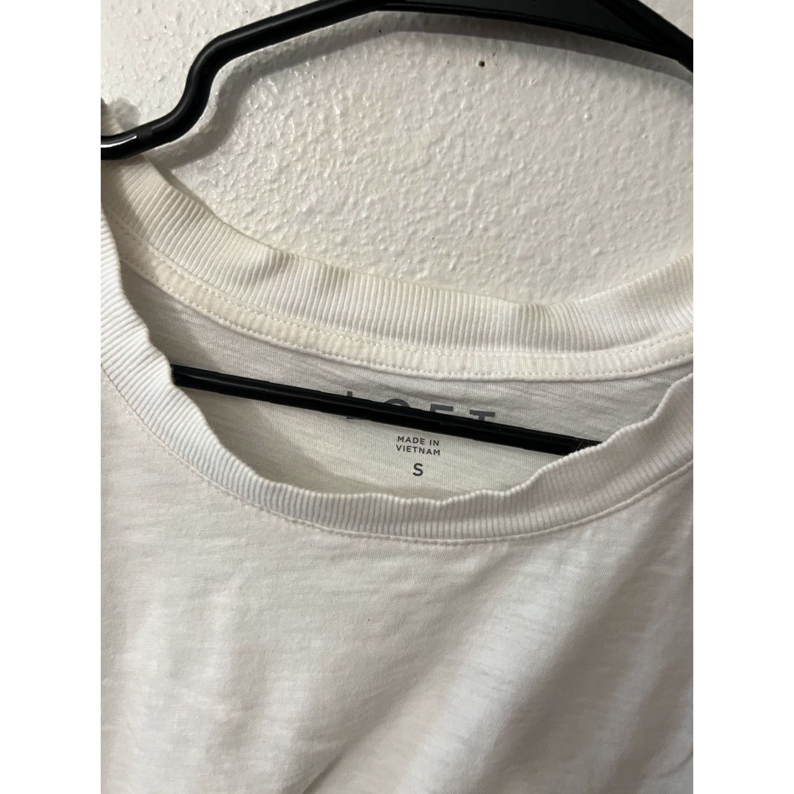 Loft VINTAGE Loft Women's T-Shirt Crew Neck Short Sleeve Cotton Size S White Cropped Top Women's Size S / US 4 / IT 40 - 2 Thumbnail