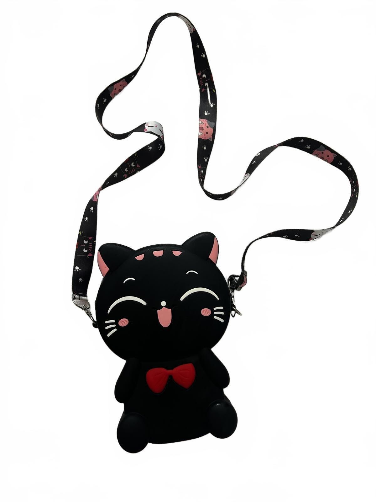 Designer Cute Black Cat Crossbody Bag with Bow - Perfect 4 Cat Lovers Size ONE SIZE - 1 Thumbnail