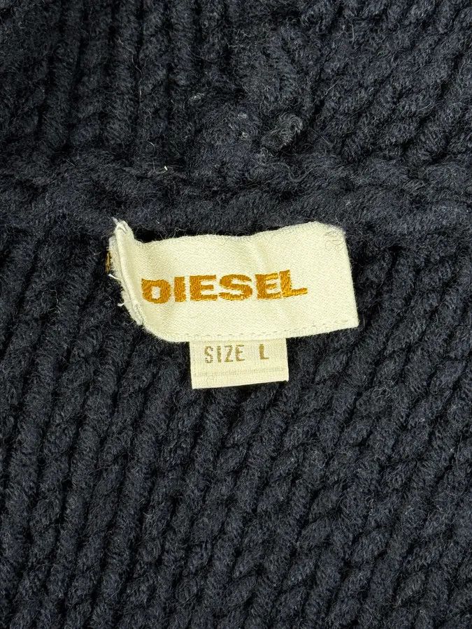 Diesel 2000s Diesel Navy Wool Buttoned Officer Hooded Sweater Size US M / EU 48-50 / 2 - 10 Thumbnail