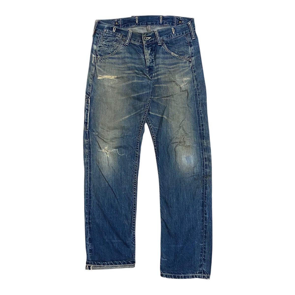Japanese Brand ✨Vintage Johnbull distressed selvedge jeans made in Japan Size US 33 - 1 Thumbnail