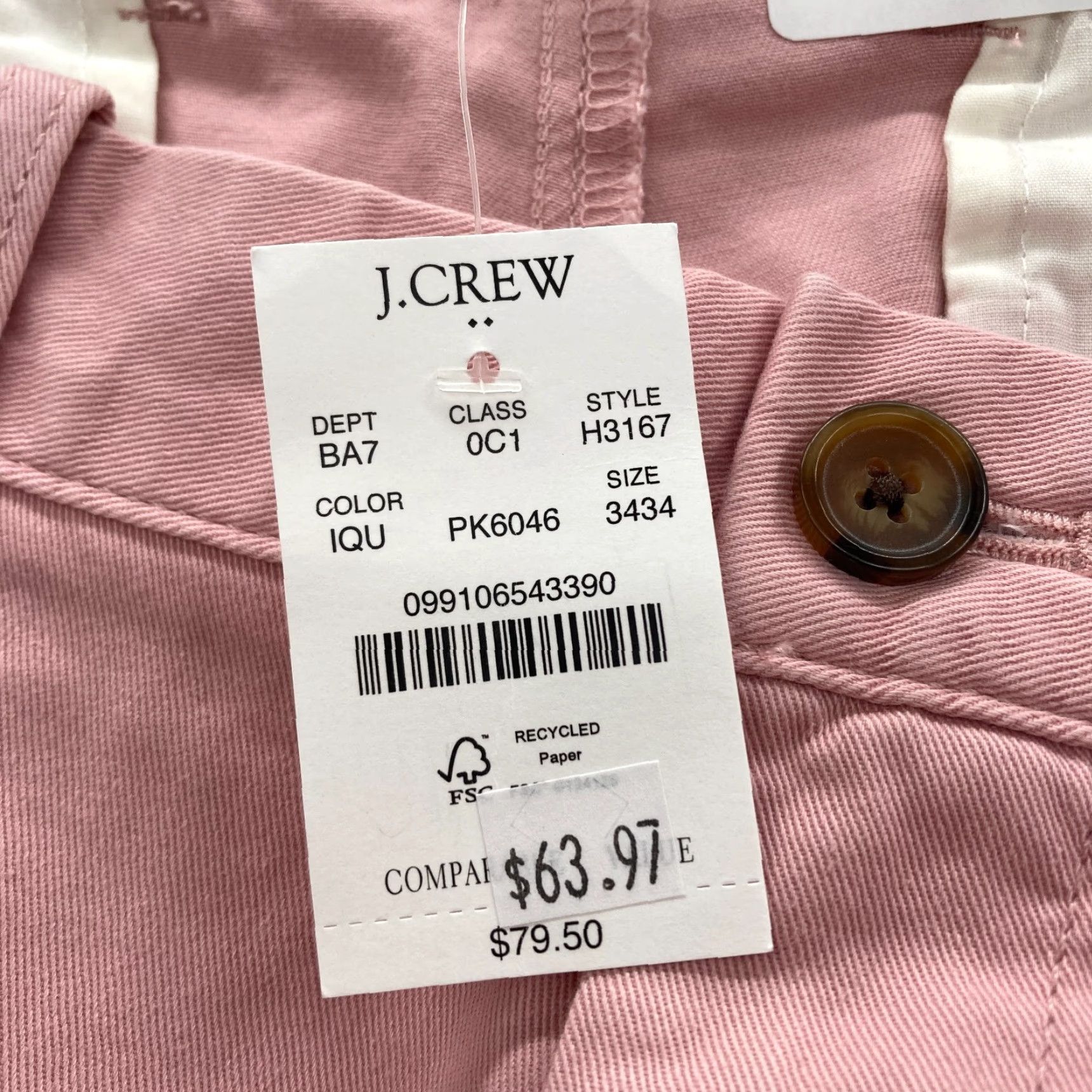 J.Crew J.Crew Flex Pants Mens 34x34 Slim Fit Pink Stretch Preppy Chino Casual Travel Size US 34 / EU 50 - 7 Thumbnail
