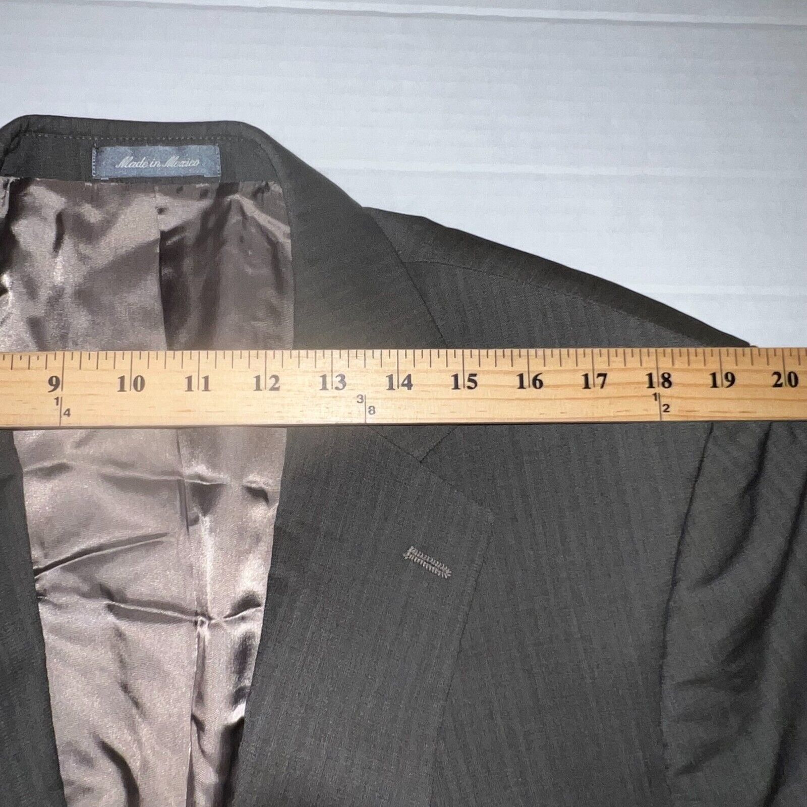 Oscar De La Renta Men’s Oscar De La Renta Grey Striped Blazer 46R W41 Wool 2B Size 46R - 10 Thumbnail