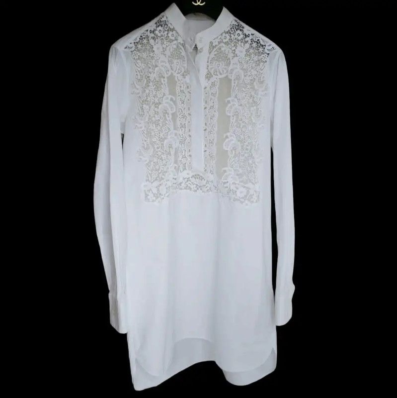 Valentino Valentino White Embroidered Long Sleeve Dress 0089 Size S / US 4 / IT 40 - 1 Thumbnail