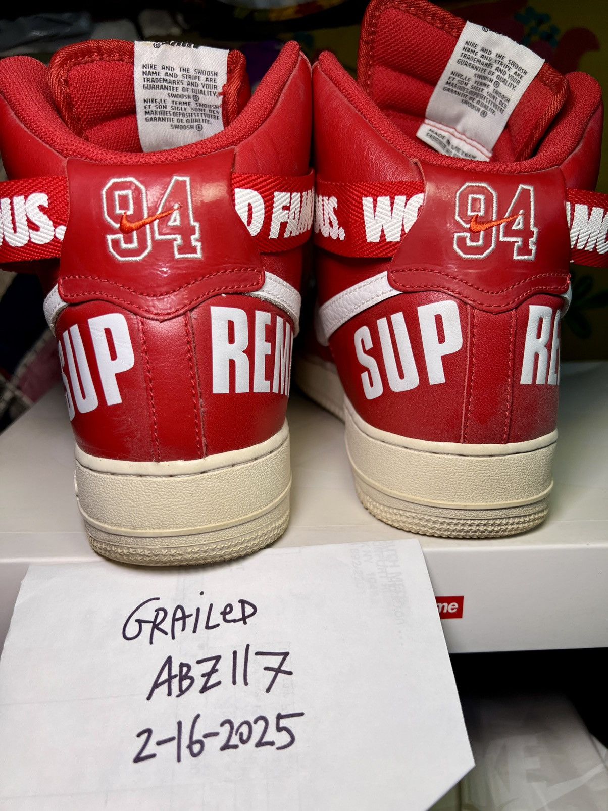 Nike Nike Air Force 1 High Supreme World Famous Red high top Size US 11 / EU 44 - 3 Thumbnail