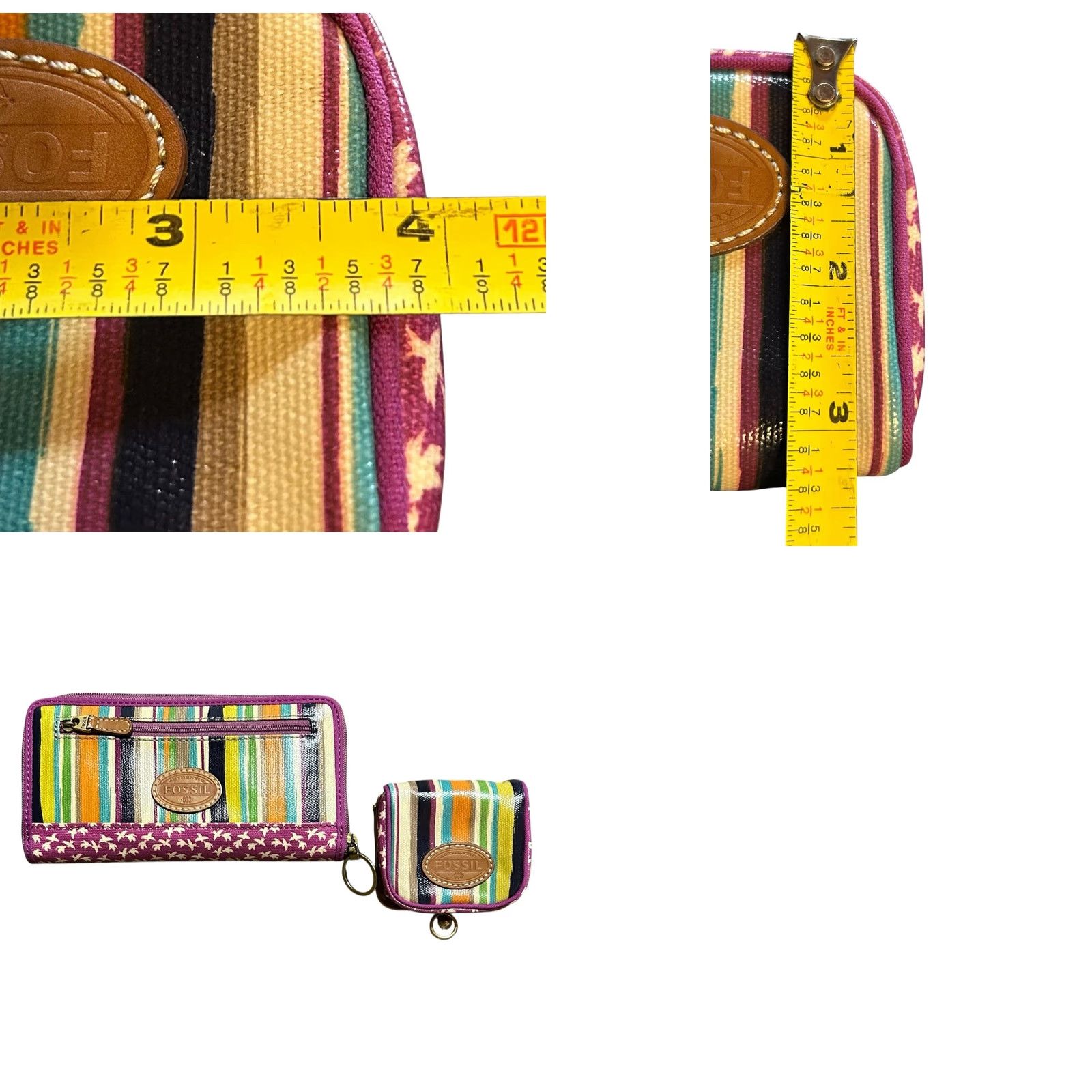 Fossil Fossil Wallet & Change Bag NWOT Women’s Purple Stripes & Birds Coated Canvas Zip-Around Wallet & Change Bag One Size Women’s Size ONE SIZE - 11 Thumbnail