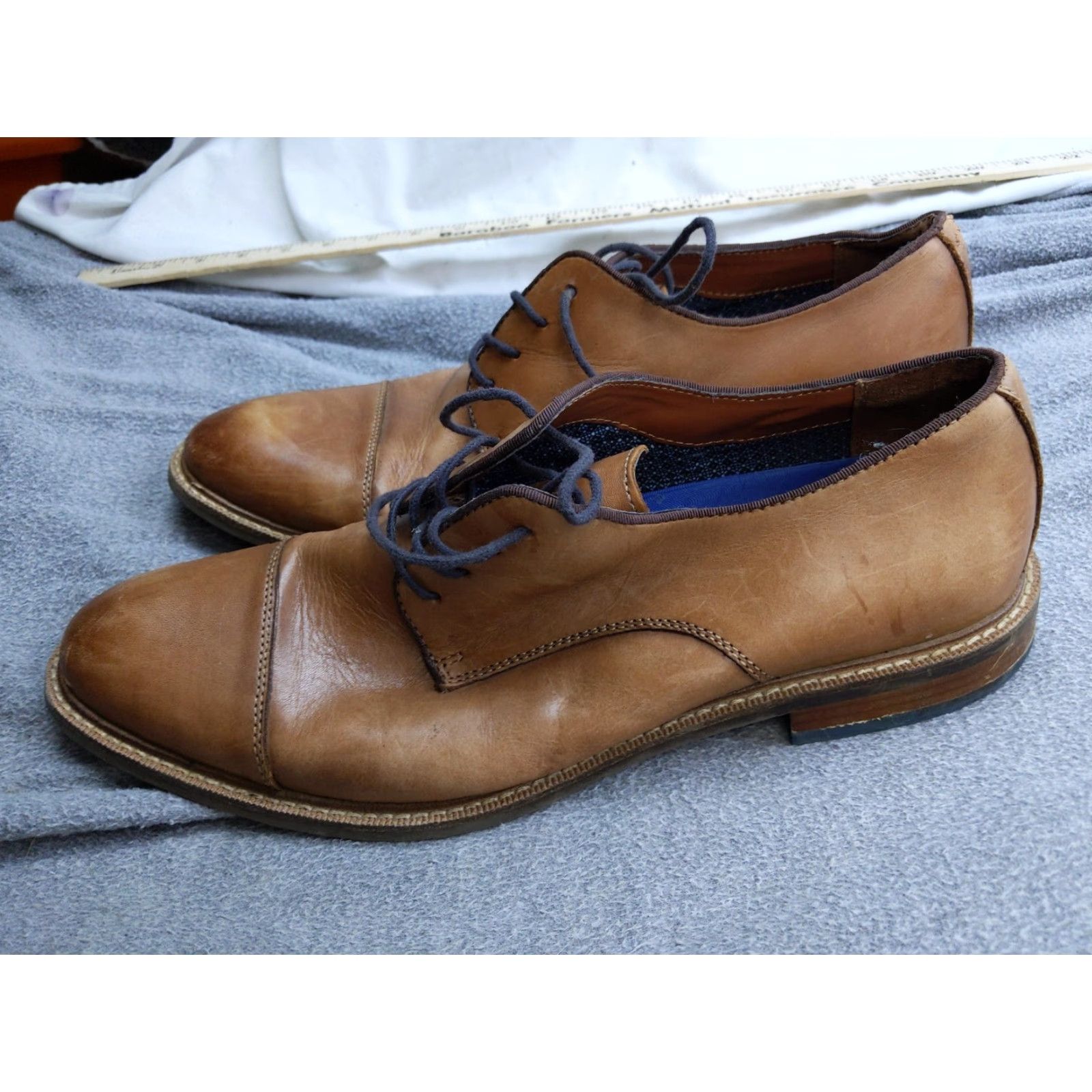 Vince Camuto Vince Camuto Shoes Mens Derby Dress Cap Toe Leather Brown 12M Rubber Sole Leather Upper Mens Shoes Cap Toe Derby Dress Brown Vince Camuto Mens 12M NFL Size ONE SIZE - 2 Thumbnail