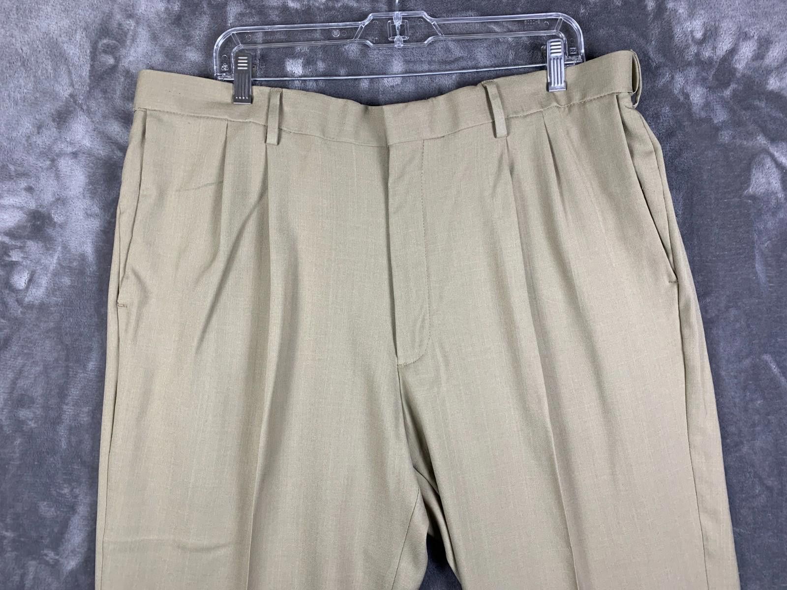 Haggar Haggar Khaki Mens 40/32 Premium Comfort Classic Fit Flat 281 Size US 40 / EU 56 - 4 Thumbnail
