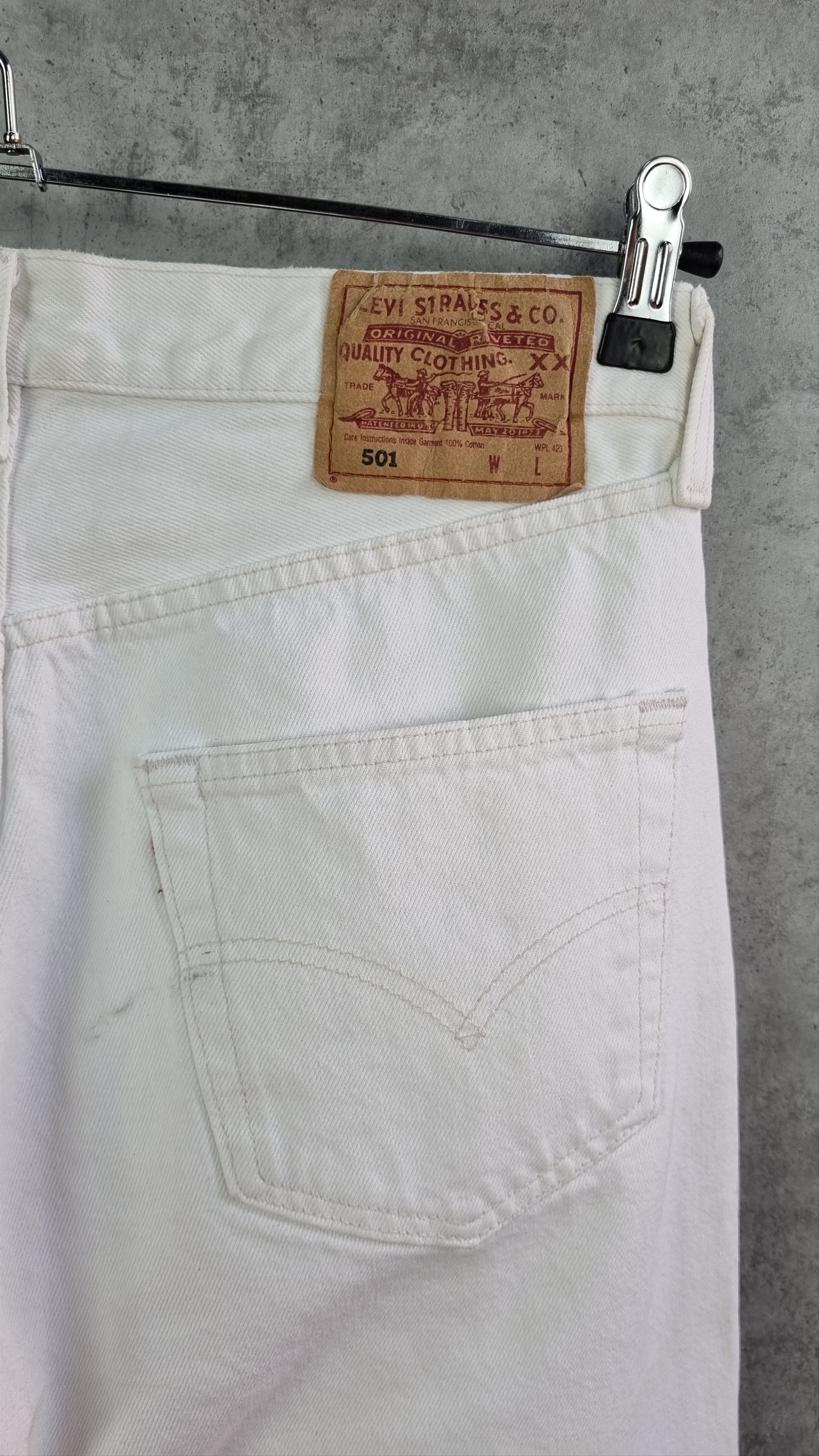 Levi's × Levi's Vintage Clothing 95s Levi's 501 White Denim Jeans Made in USA Size US 33 - 6 Thumbnail