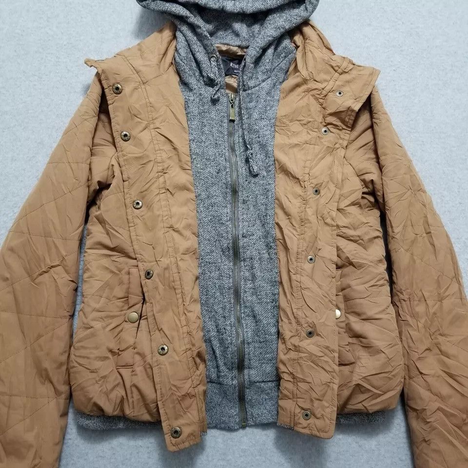 Other Active USA Jacket Womens Medium Brown Full Zip Hooded Size M / US 6-8 / IT 42-44 - 4 Thumbnail