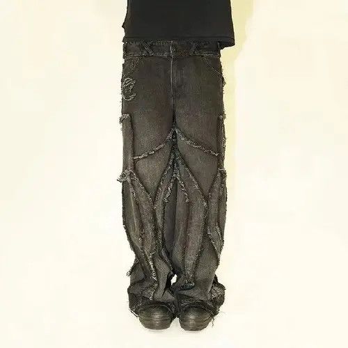 Designer Oversize Jeans Hip Hop Casual Loose Wide Leg Punk Rock Style Size US 32 / EU 48 - 6 Thumbnail