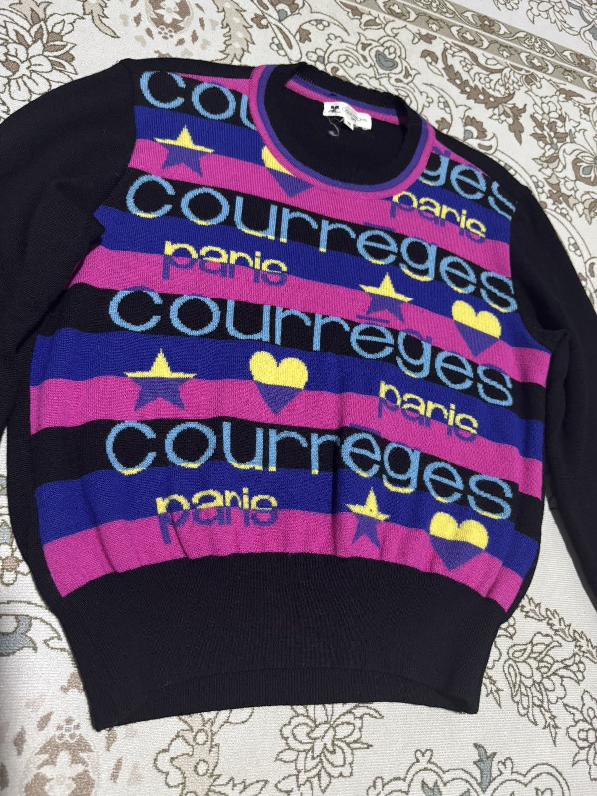 Courreges × Vintage Rare! Courreges Colourway Jumper Cardigan Knitwear Size US M / EU 48-50 / 2 - 3 Thumbnail
