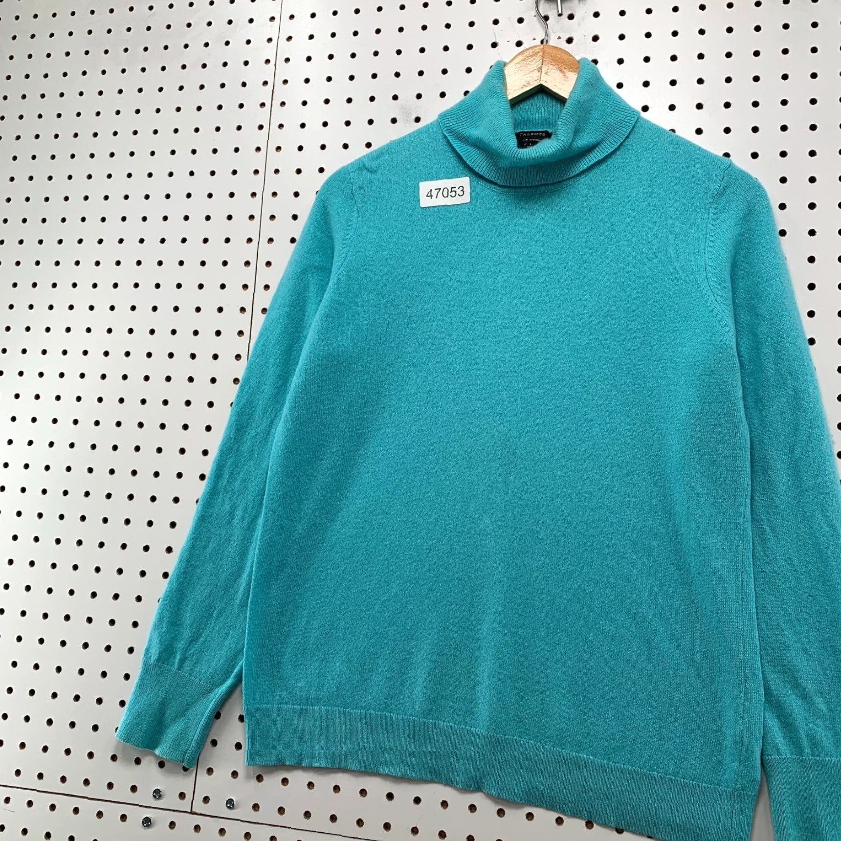 Talbots Talbots 100% Cashmere Turtleneck Sweater Womens Large Teal Lightweight Pullover Casual Size L / US 10 / IT 46 - 5 Thumbnail