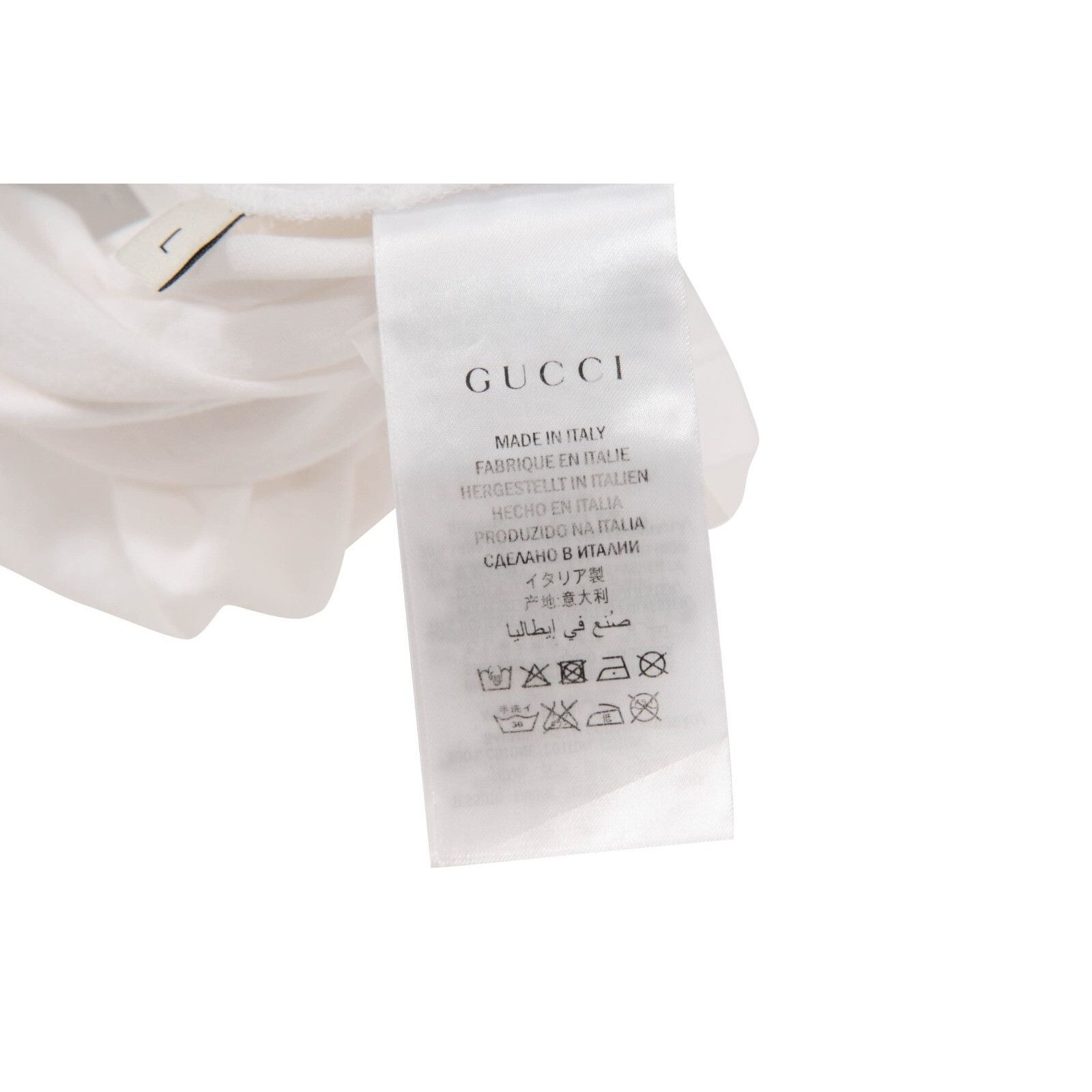 Gucci L' Aveugle Par Amour T Shirt White Black Embroidery Size US L / EU 52-54 / 3 - 8 Thumbnail