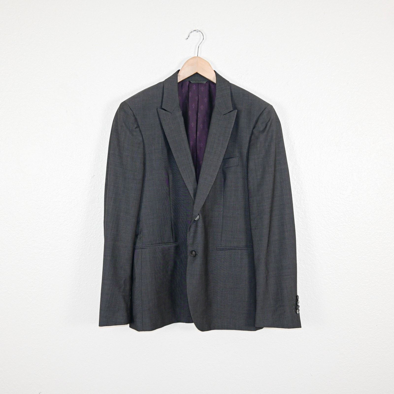 John Varvatos John Varvatos Collection Gray Suit Peak Lapal Wool Mohair Size 42R - 2 Thumbnail