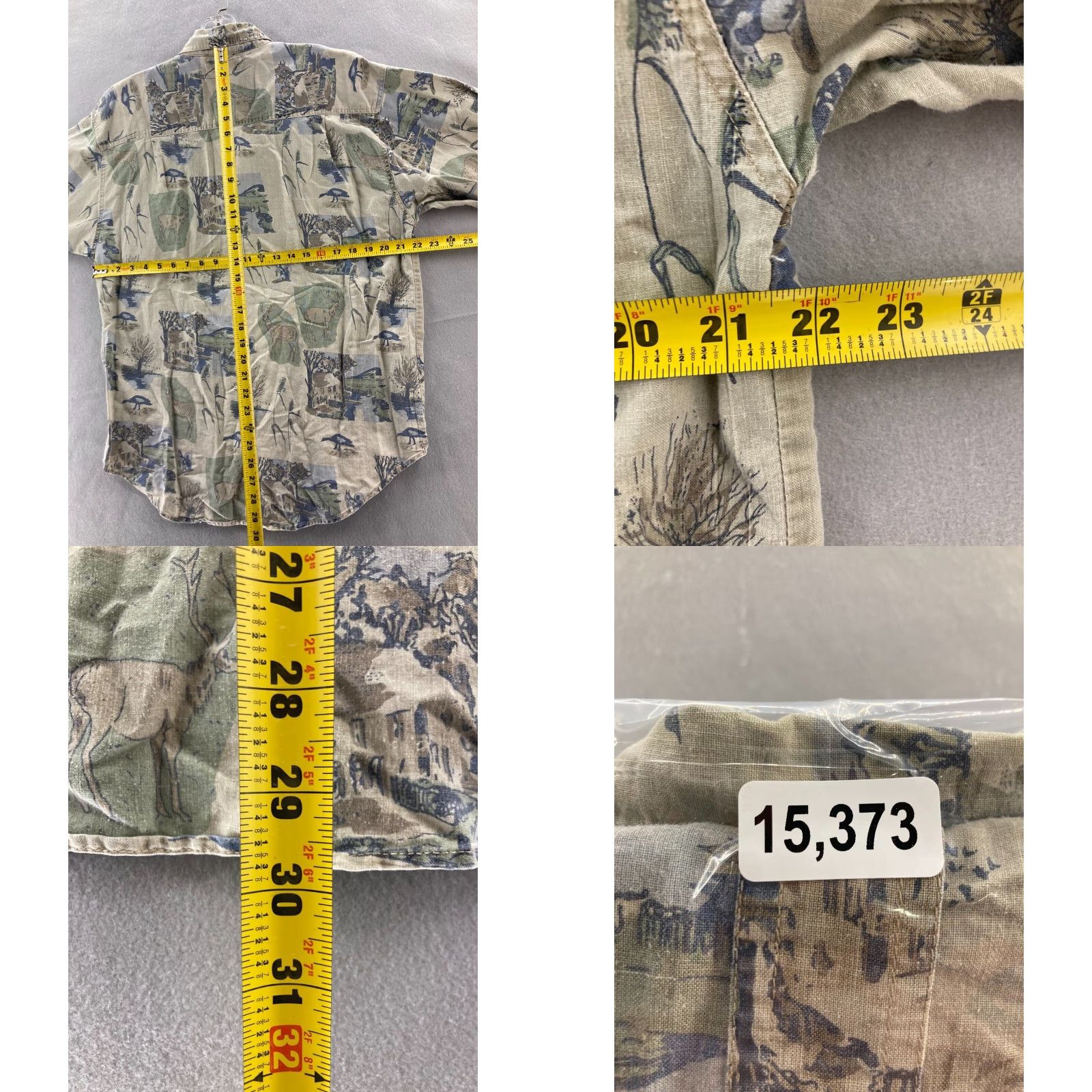 Bugle Boy VINTAGE Bugle Boy Shirt Mens Large Long Sleeve Button Up Hunting AOP Size US L / EU 52-54 / 3 - 8 Thumbnail