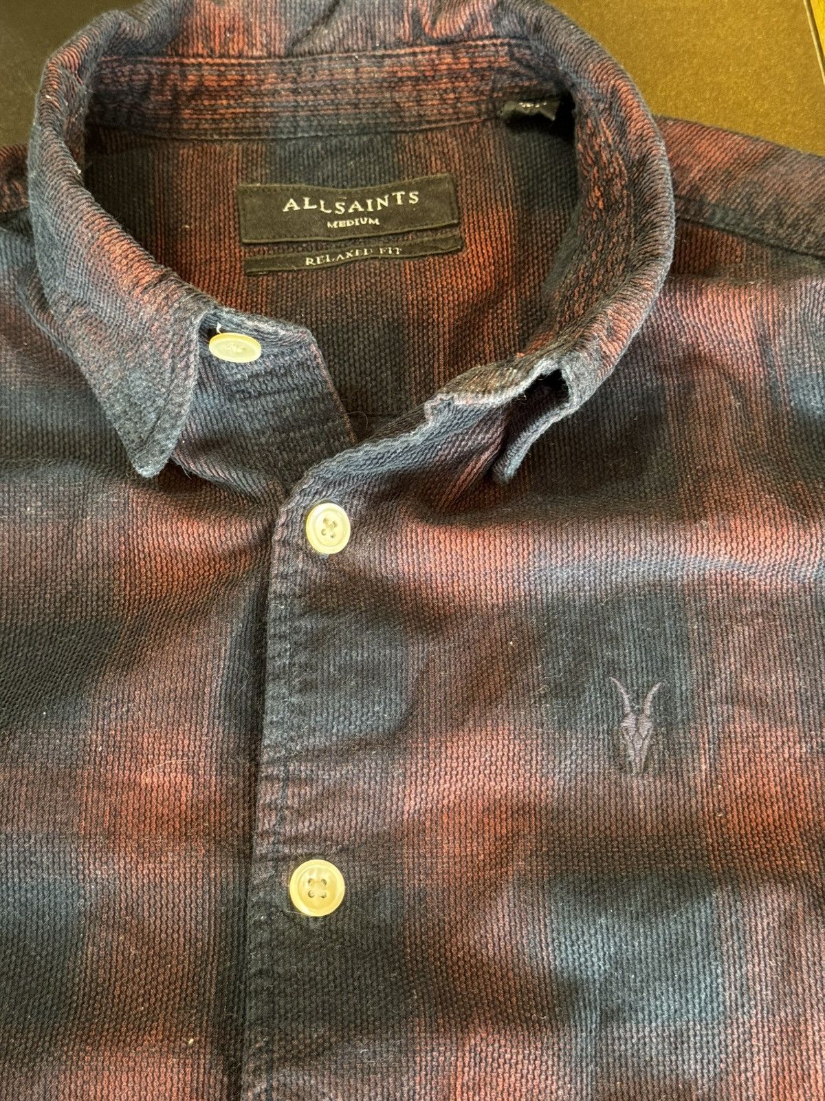 Allsaints Allsaints Manray Cotton Corduroy Button Up Navy/Red Size US M / EU 48-50 / 2 - 2 Thumbnail